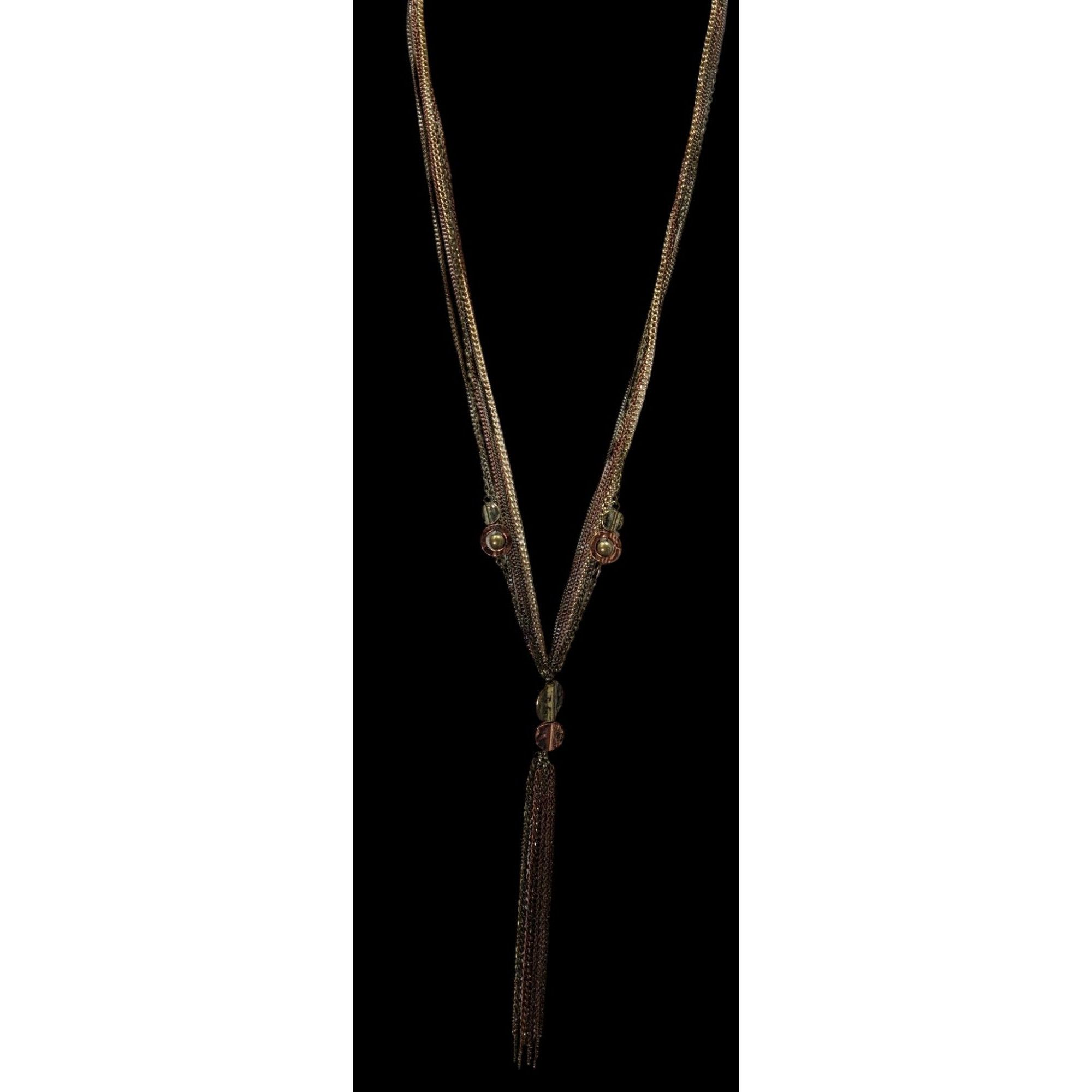 Other Vintage Bohemian Multi-Strand Copper & Gold-Tone Necklace Wi Size ONE SIZE - 4 Thumbnail