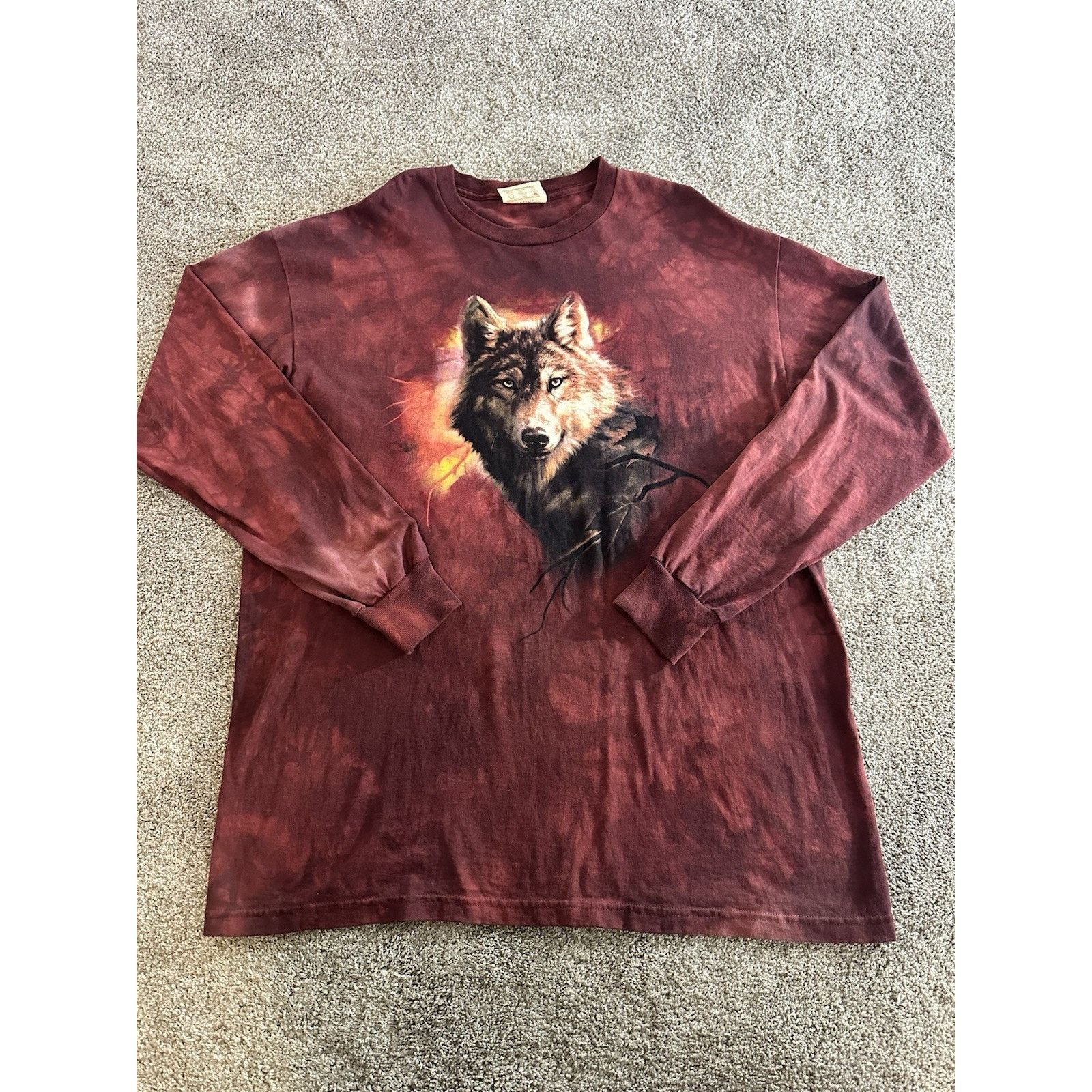 The Mountain Vtg 90s The Mountain Wolf Animal Nature Retro Red Tie-Dye L Size US L / EU 52-54 / 3 - 1 Thumbnail
