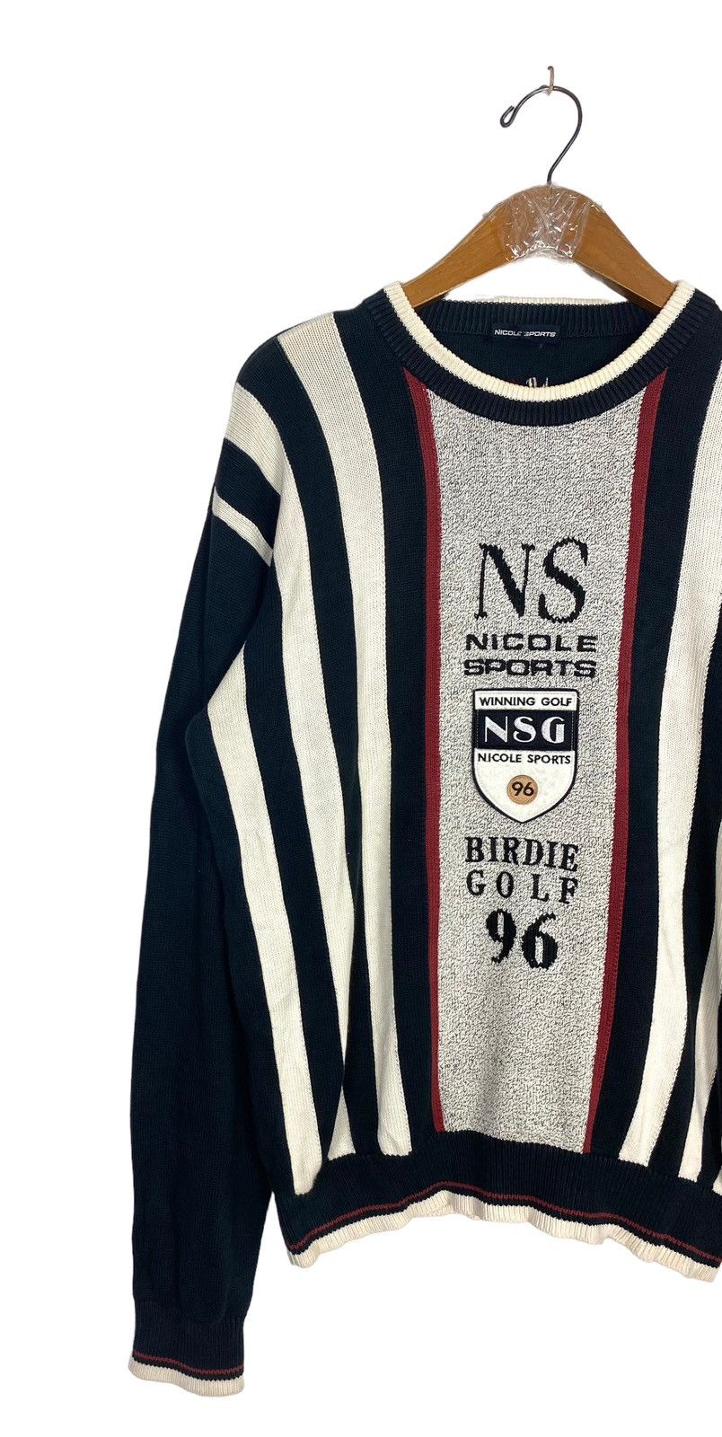 Japanese Brand Nicole Sport Golf Stripe Big Logo Sweatshirt Made Japan Size US M / EU 48-50 / 2 - 2 Thumbnail