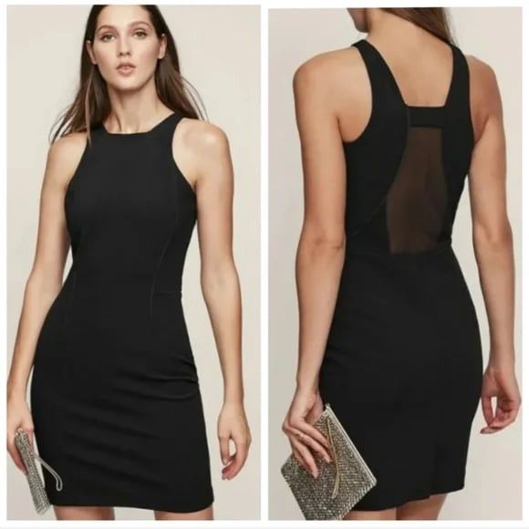 Reiss REISS Angelica sheer back dress bodycon cocktail LBD dress Size S / US 4 / IT 40 - 1 Thumbnail