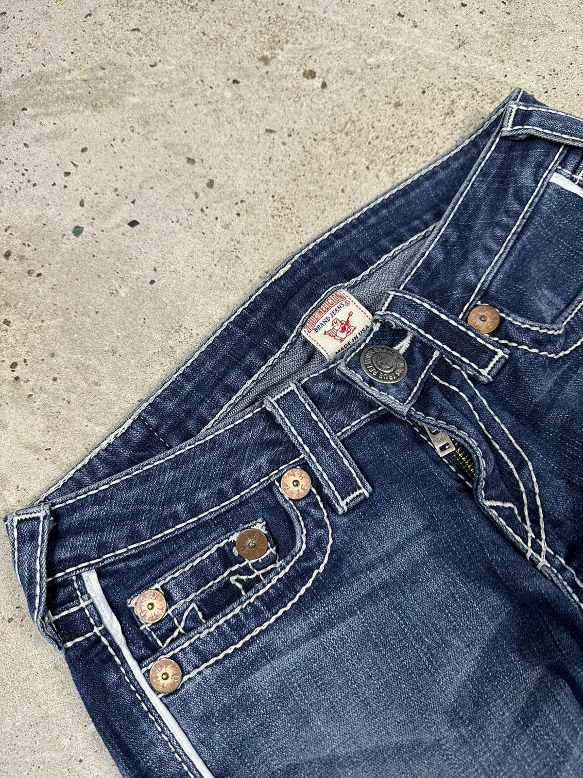 True Religion × Vintage Vintage Y2K True Religion Bobby Big T Flare Denim Pants Jean Size US 27 - 8 Thumbnail