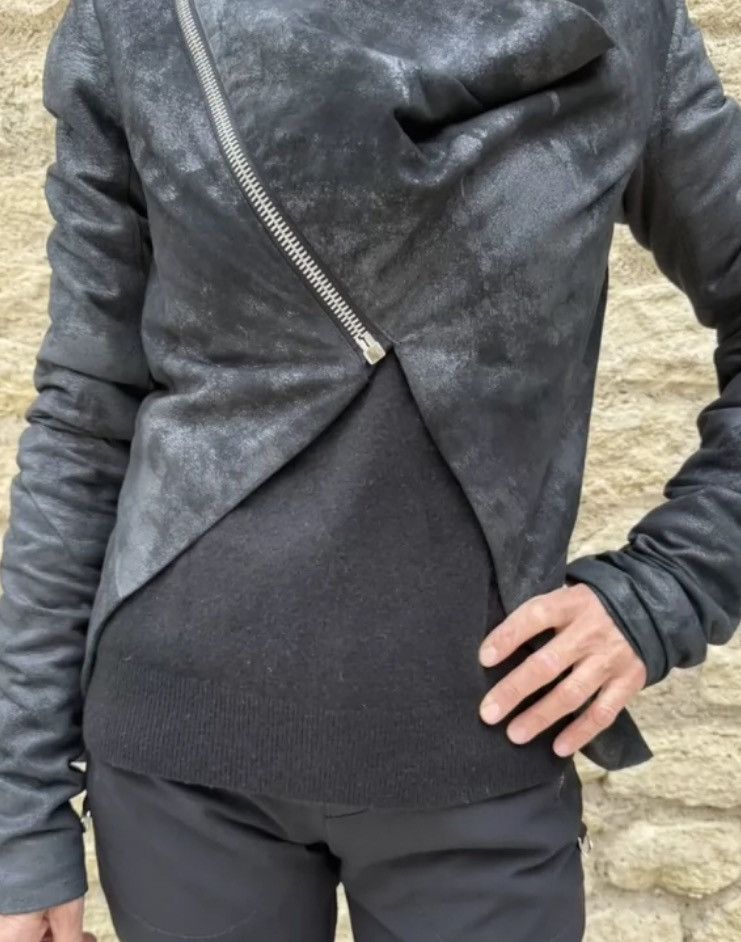 Rick Owens Rick Owens Sheepskin Irregular Cut Dark Jacket2412-Nextarrow Size US M / EU 48-50 / 2 - 9 Thumbnail