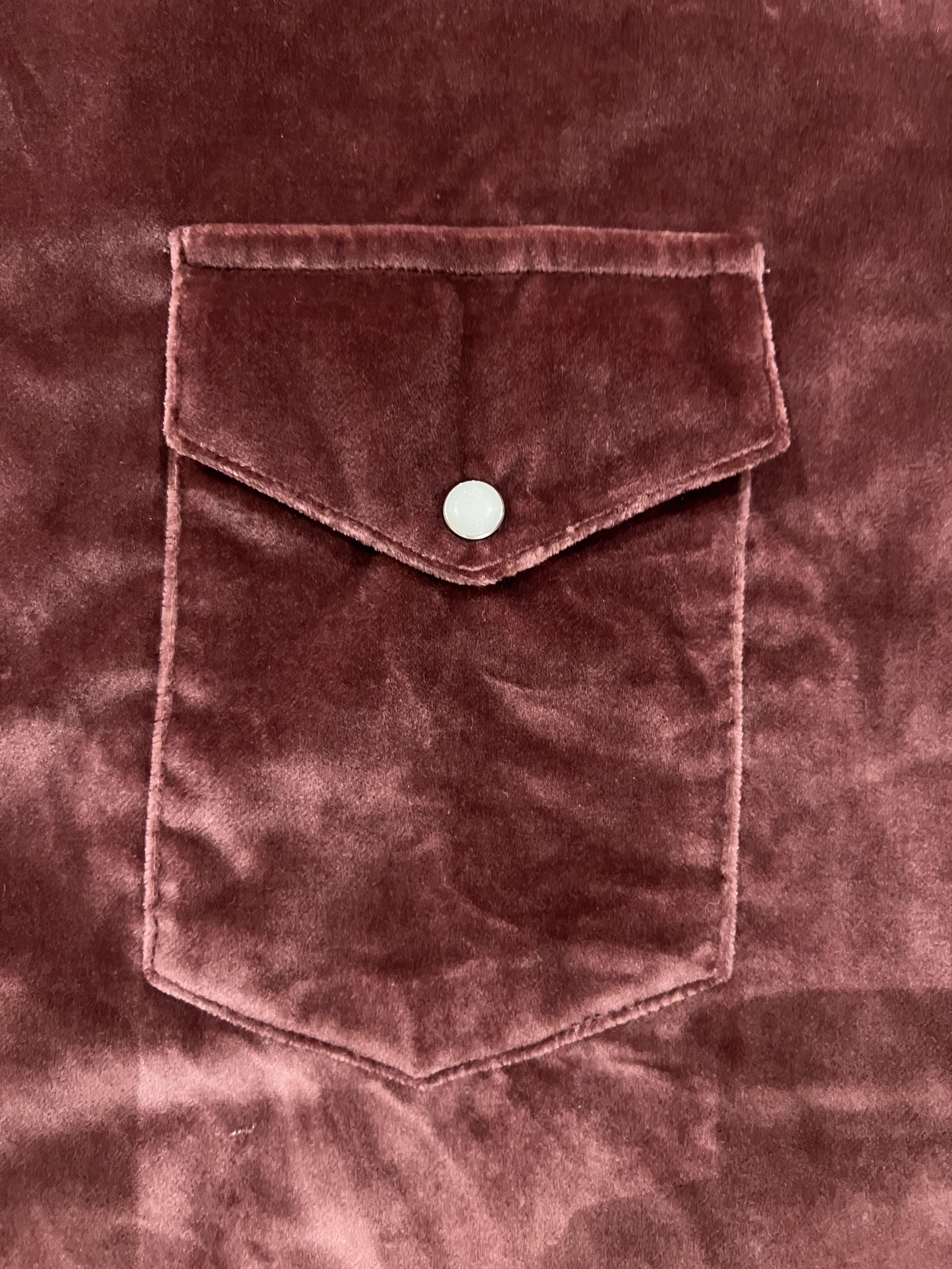 WYTHE 💚 Wythe Velvet Pearlsnap Shirt Plum Large NEW Size US L / EU 52-54 / 3 - 9 Thumbnail