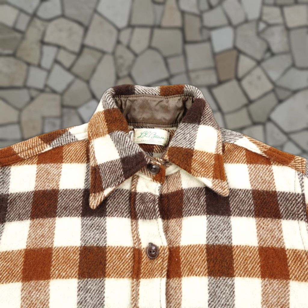 Vintage VINTAGE L.L. Bean Shirt Womens Large Brown Plaid Flannel Wool Blend Button-Up 50s Size L / US 10 / IT 46 - 1 Thumbnail