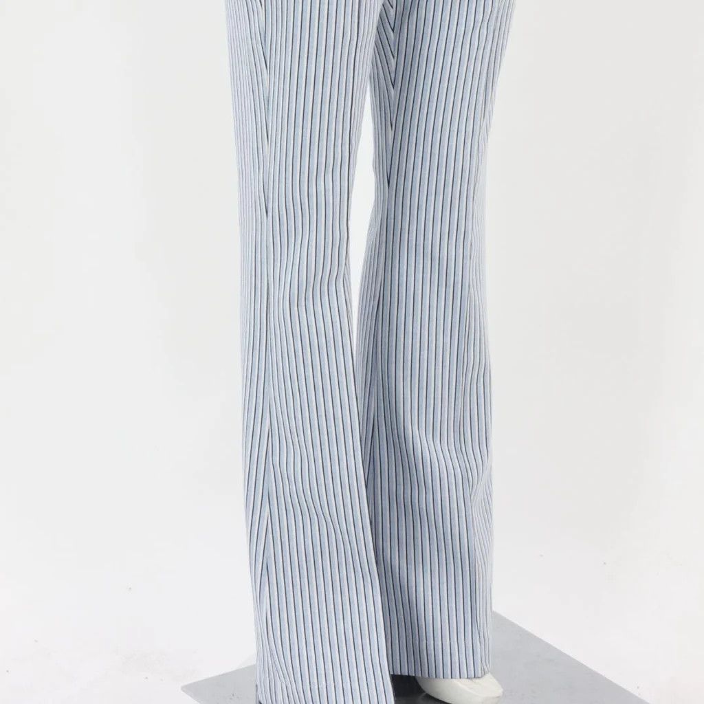 oc11z0525 Striped Poplin Pants in White/Blue