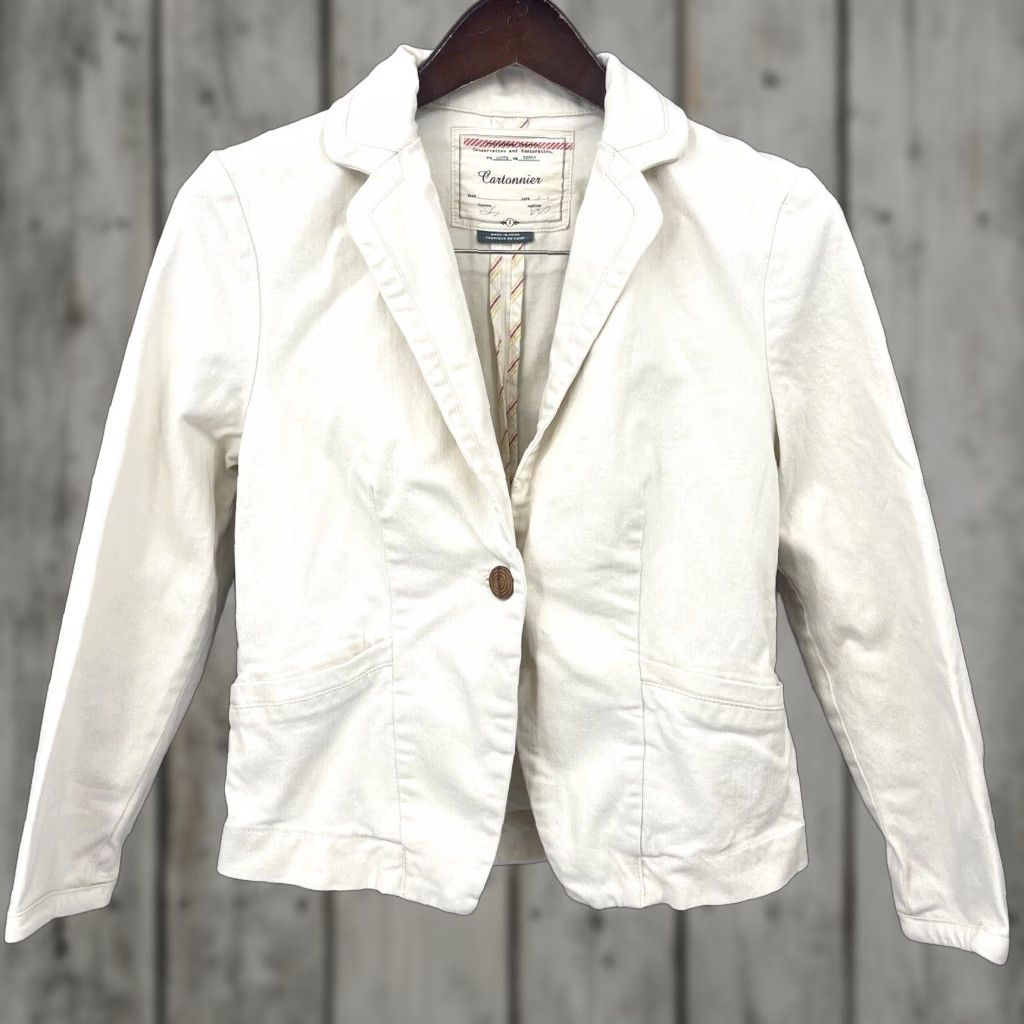 Anthropologie Anthropologie Blazer Knit One-Button Beige Size 2 Womens Size XS / US 0-2 / IT 36-38 - 1 Thumbnail