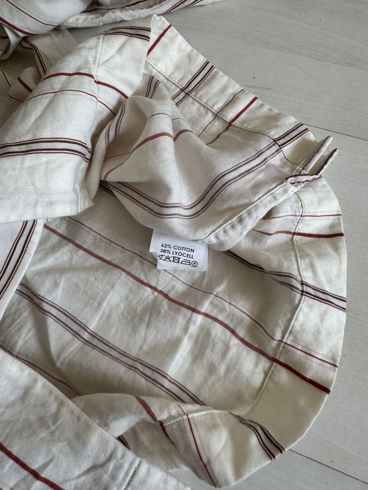 Dries Van Noten Dries van Noten Striped Shirt Camp Collar Red Size US XL / EU 56 / 4 - 7 Thumbnail