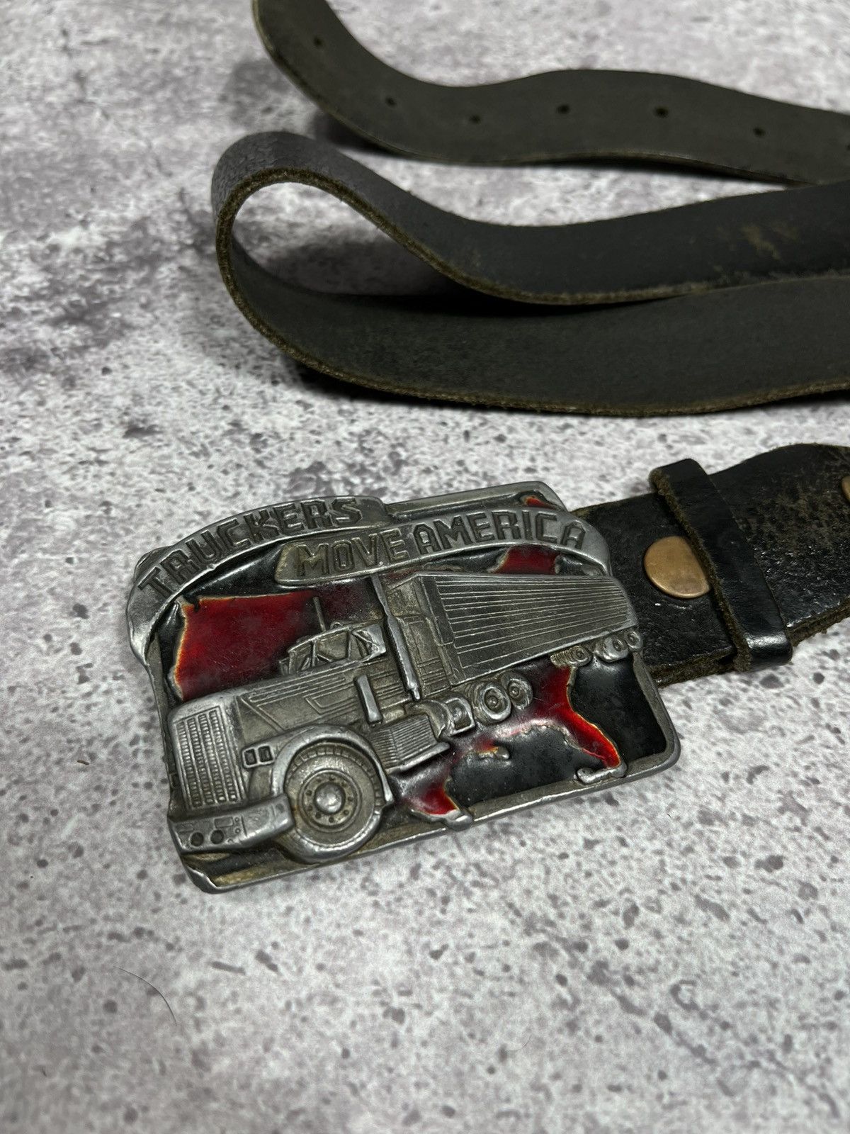 Harley Davidson Very rare! 1983 “Truckers move America” leather belt Size ONE SIZE - 1 Thumbnail