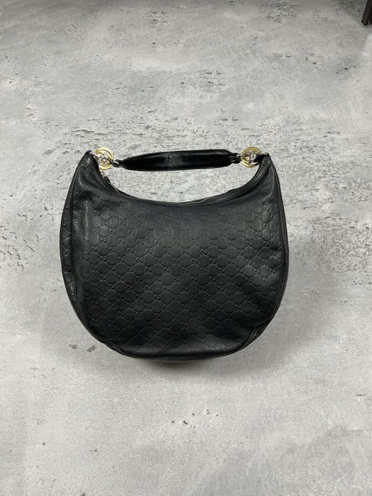 Gucci Black Guccissima Twins Hobo Bag Leather ref.131341 - Joli Closet