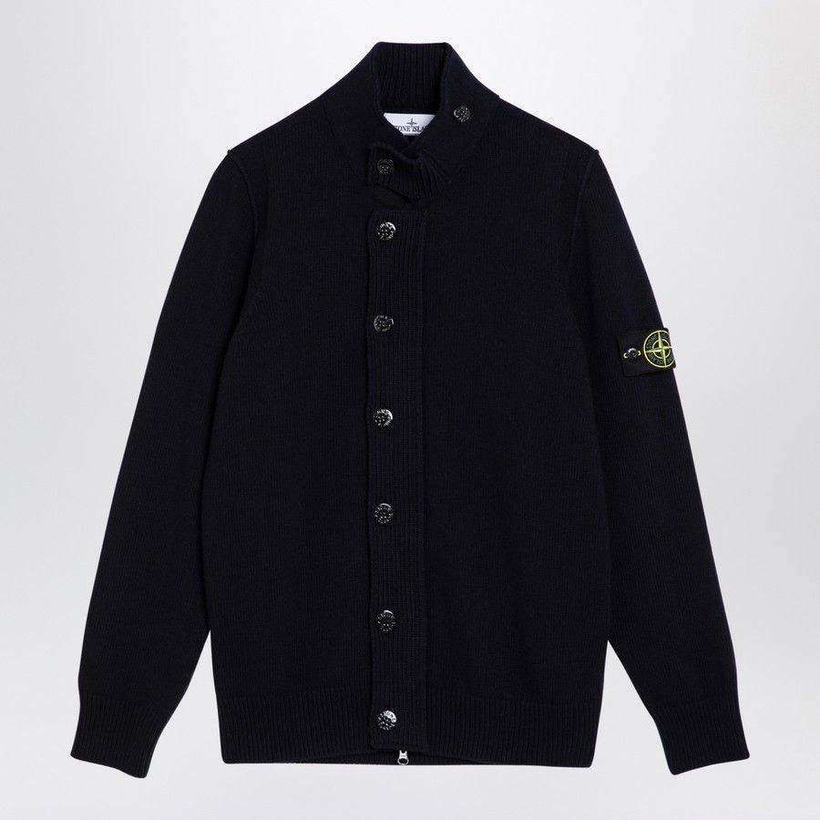Stone Island o1d2blof0624 Wool Cardigan in Black Size US XL / EU 56 / 4 - 1 Thumbnail