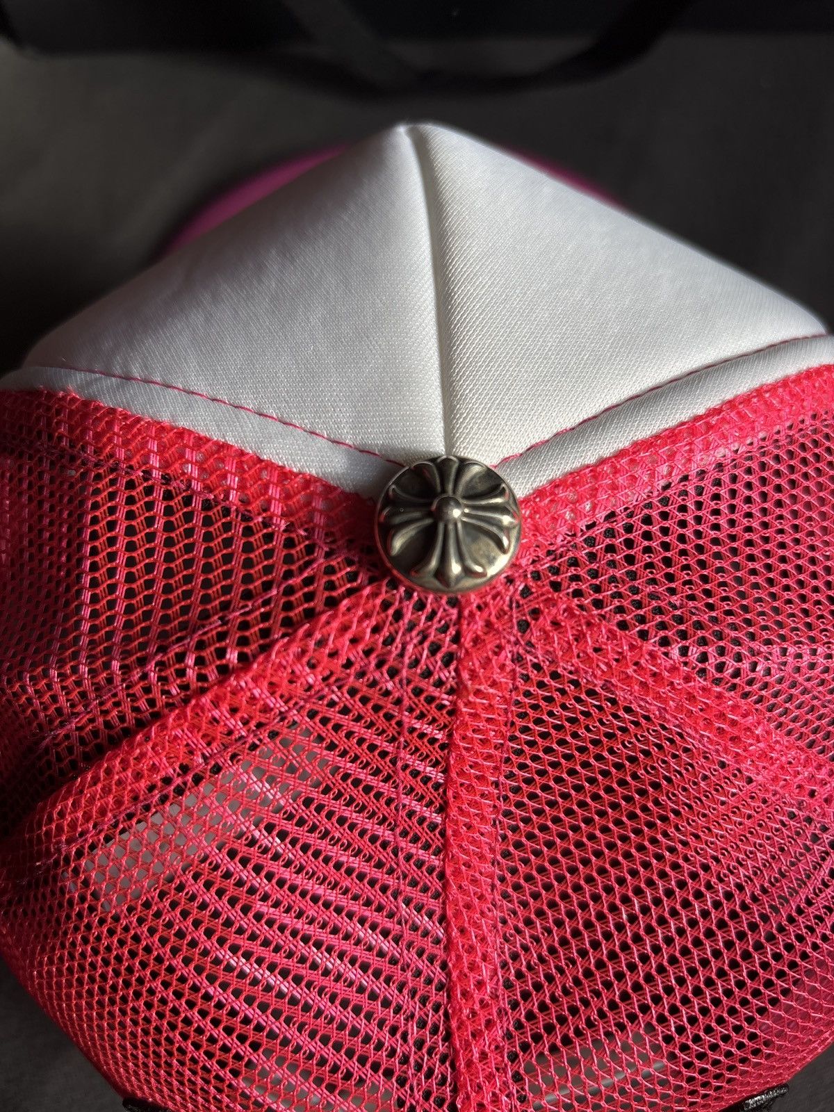 Chrome Hearts Trucker Cap Triple cemetry cross neon pink Size ONE SIZE - 3 Thumbnail