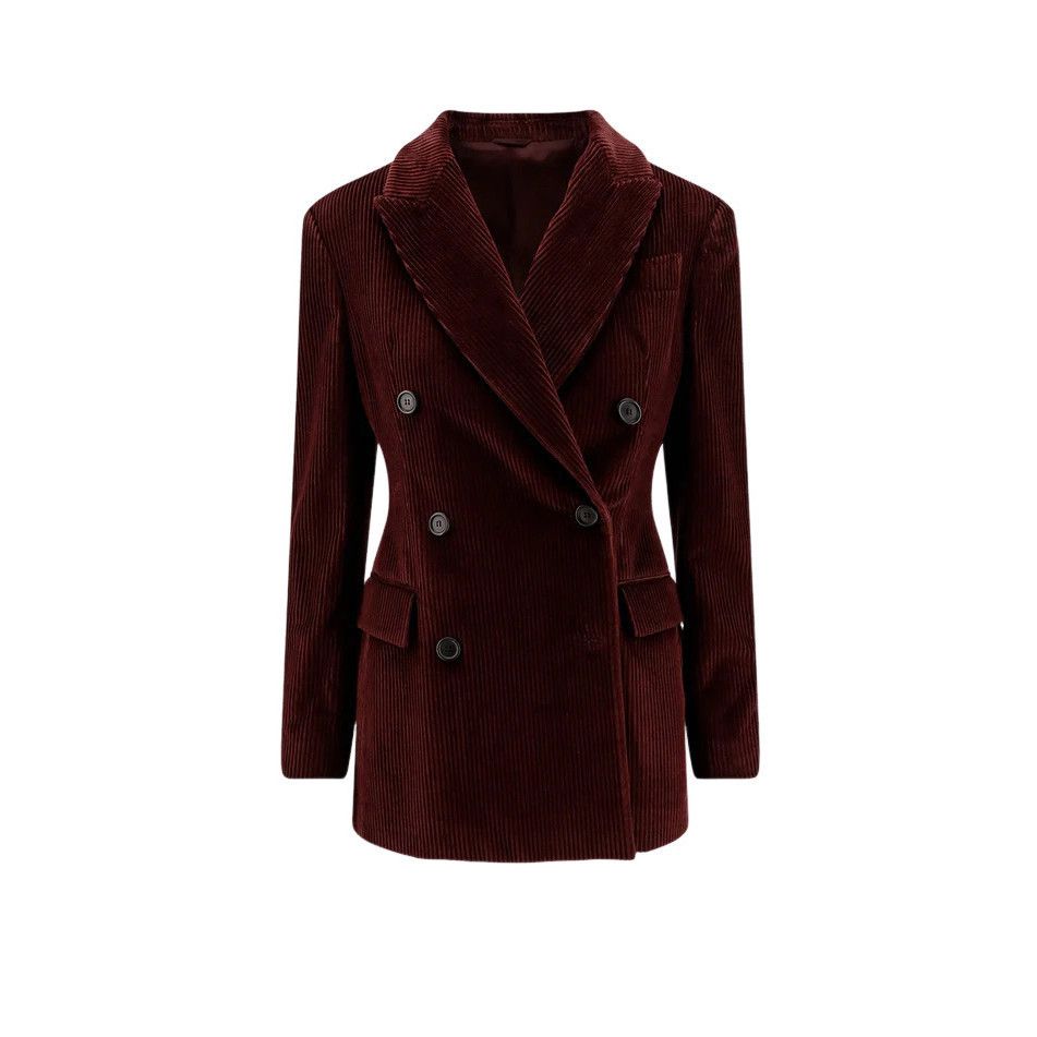 BRUNELLO CUCINELLI $4600 Burgundy Corduroy Blazer Jacket New