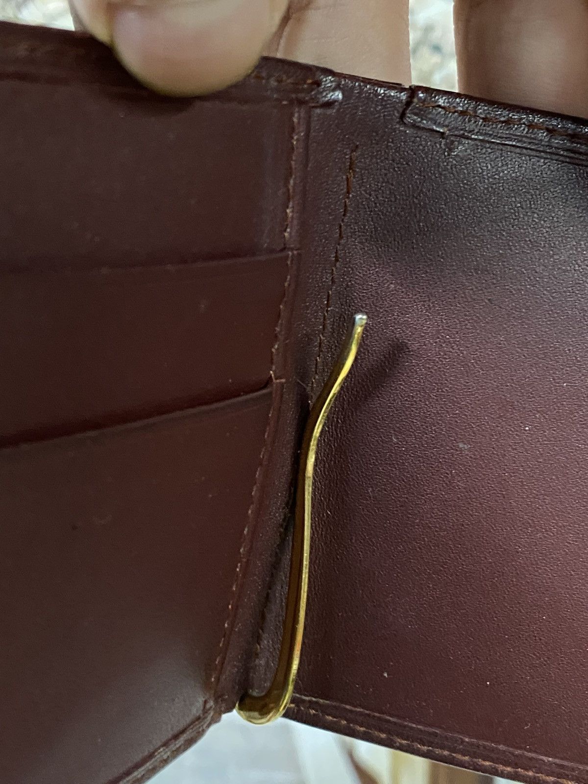 Cartier × Designer Cartier Red Vintage Men’s Bifold Leather Wallet Preowned Size ONE SIZE - 6 Thumbnail
