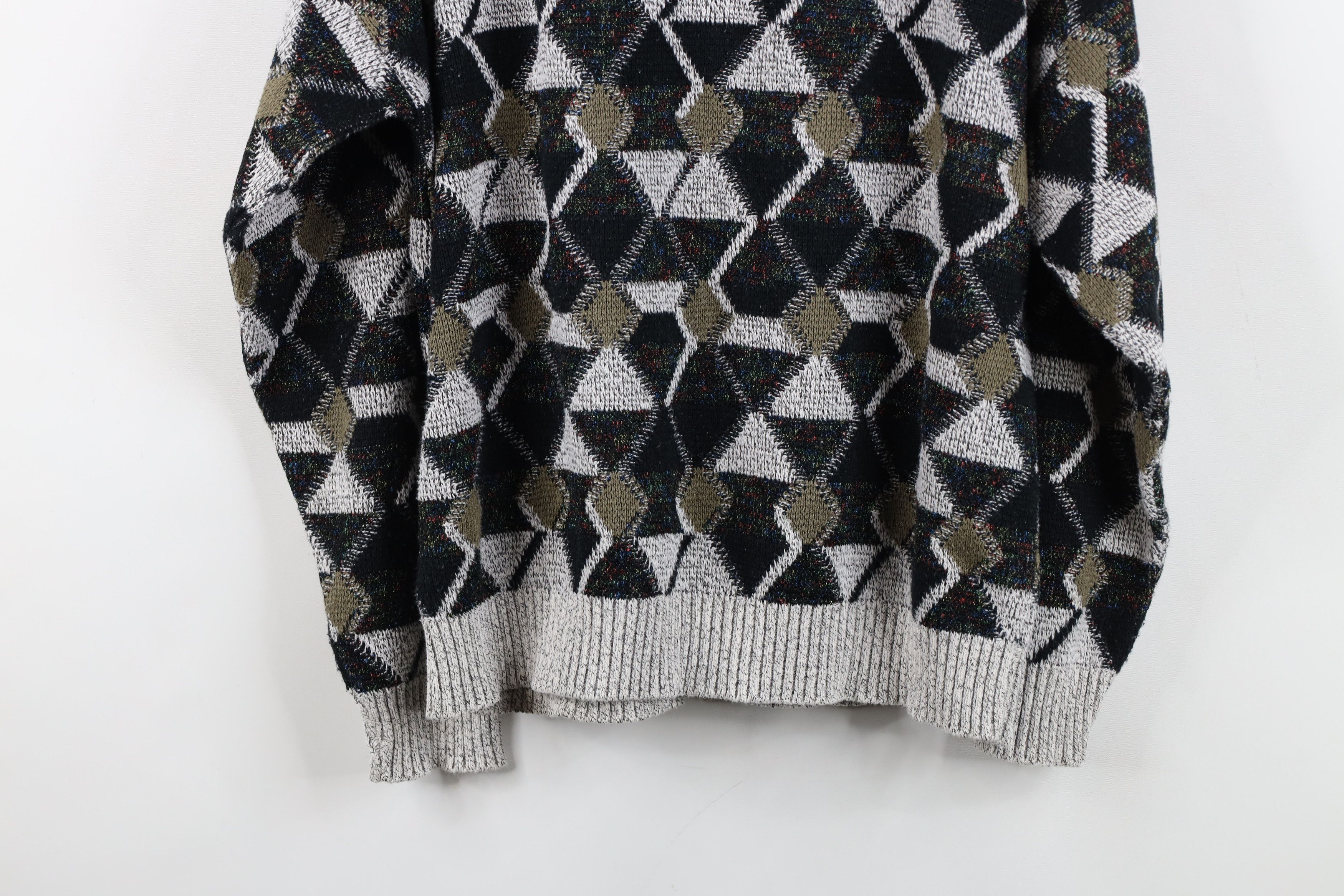 Vintage Vintage 90s Coogi Style Rainbow Geometric Knit Sweater USA Size US L / EU 52-54 / 3 - 11 Thumbnail