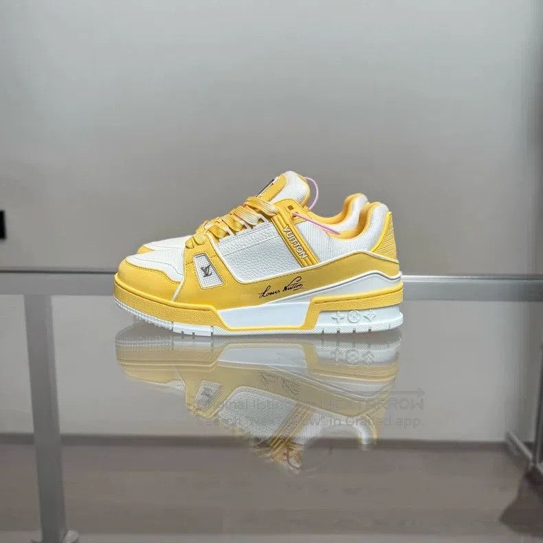 Louis Vuitton Louis Vuitton Trainer New White and Yellow shoes Size US 7 / IT 37 - 7 Thumbnail