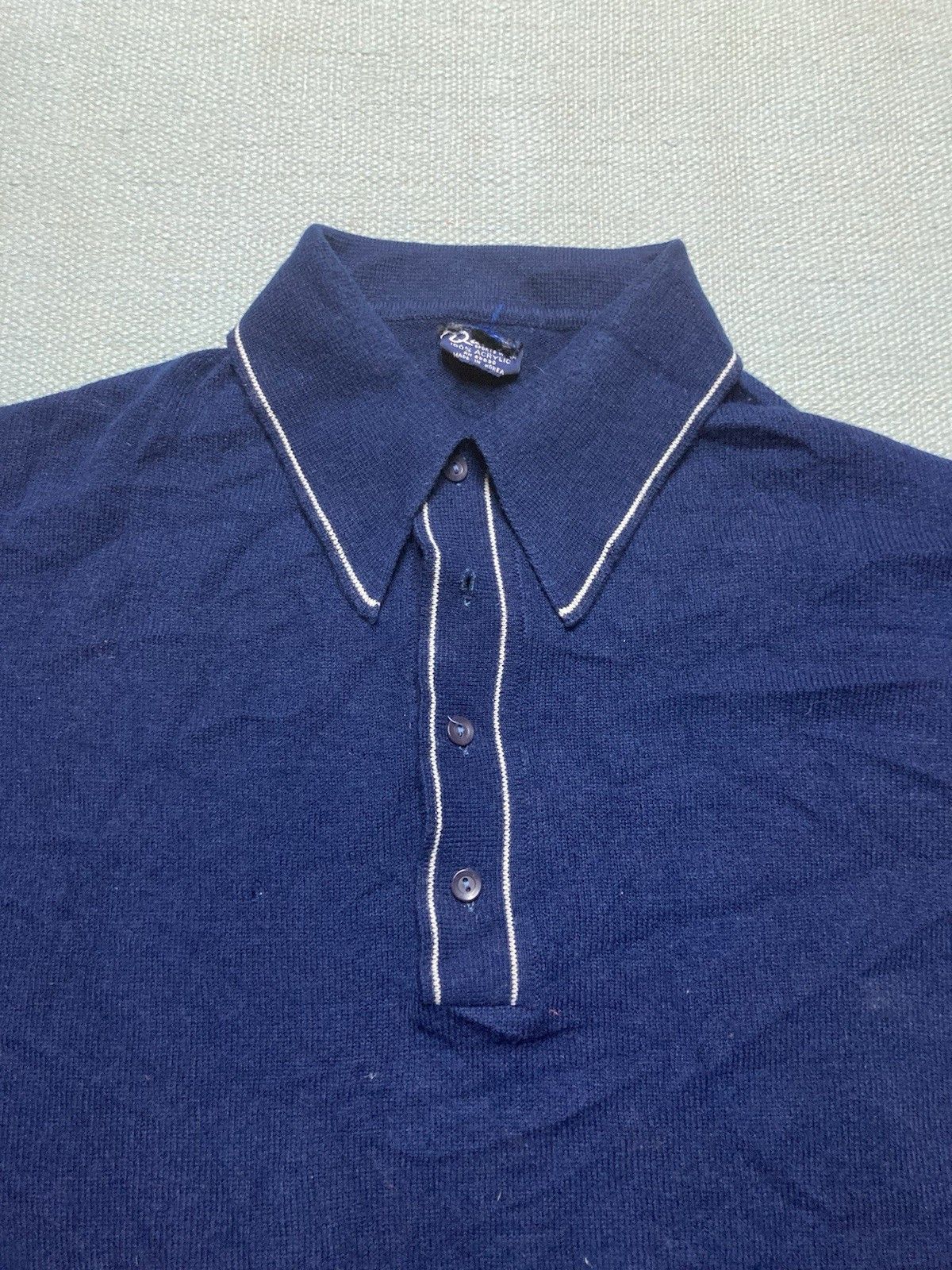 Vintage Vintage 70s polo shirt acrylic sweater dagger collar large Size US L / EU 52-54 / 3 - 2 Thumbnail