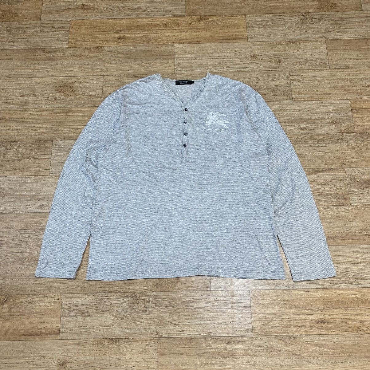 Burberry Vintage 1990s Burberry Black Label Half Button Long Sleeve Size US L / EU 52-54 / 3 - 1 Thumbnail