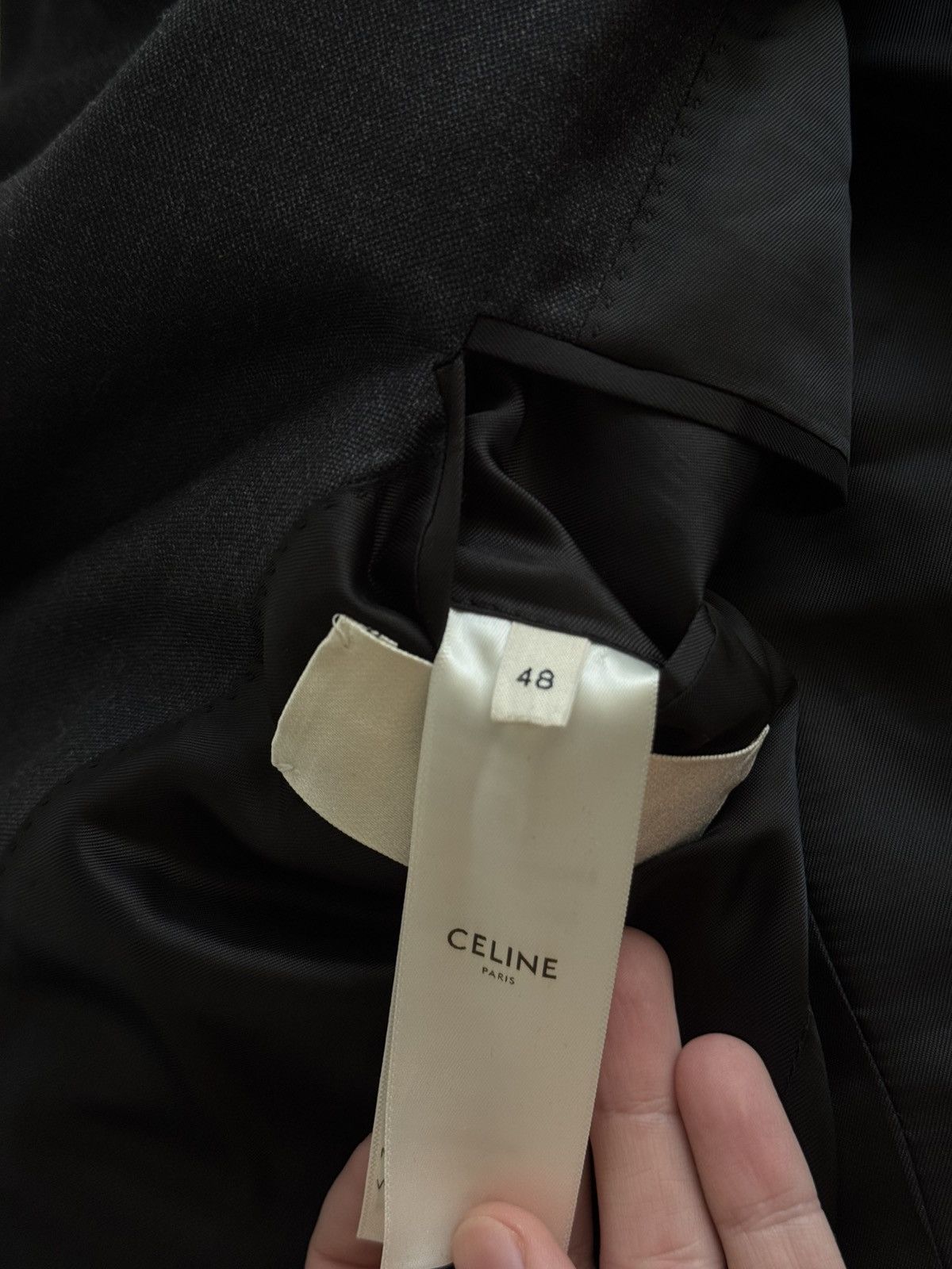 Celine Charcoal Gray Blazer Size 40R - 4 Thumbnail