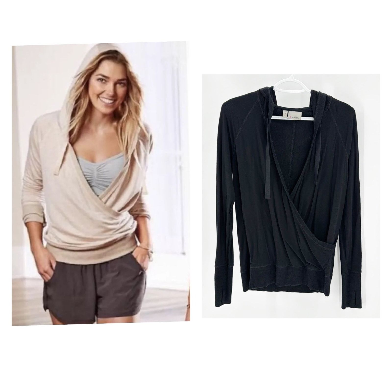 Athleta ATHLETA Inner Twist Wrap Pullover Hooded Athletic top sz S Size S / US 4 / IT 40 - 1 Thumbnail