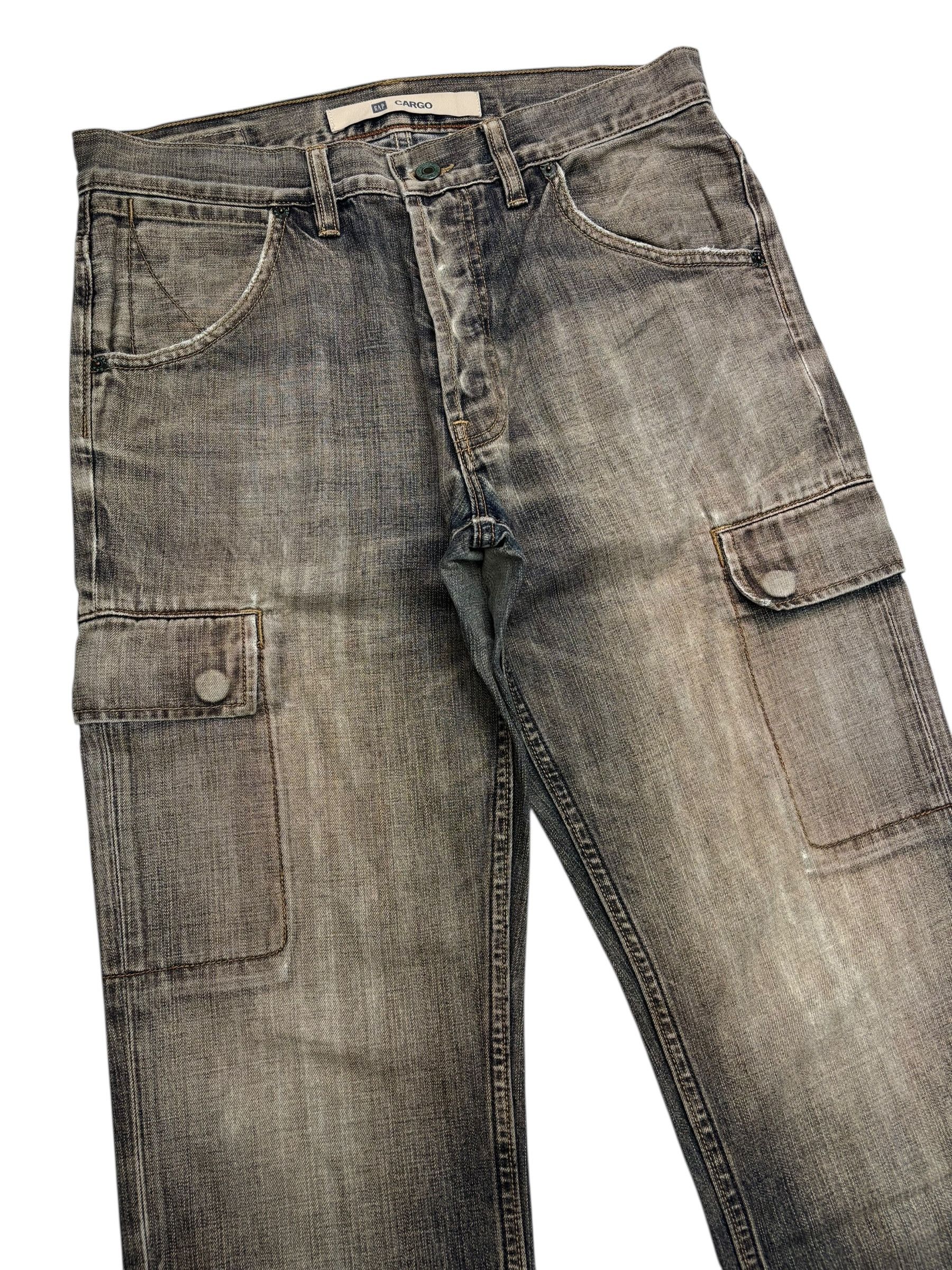 Gap GAP FADED WASHED DENIM CARGO JEANS Size US 32 / EU 48 - 6 Thumbnail