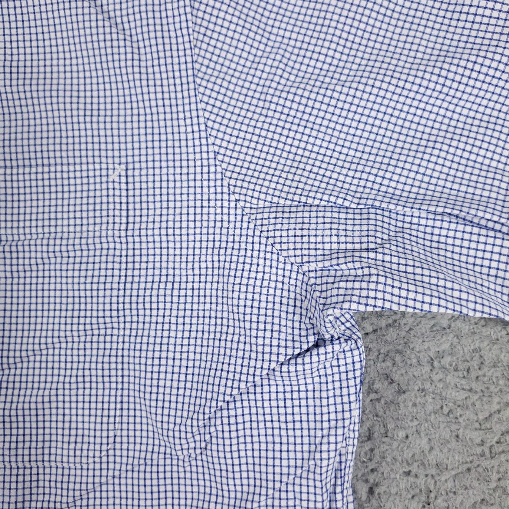 Tommy Hilfiger Tommy Hilfiger Dress Shirt Mens 16.5 Blue Check Long Sleeve Button Up Regular Fit Size 42R - 5 Thumbnail