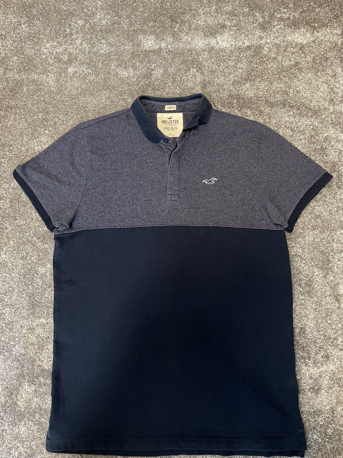 Hollister 🔵 Hollister Epic Flex – dark blue polo Size US L / EU 52-54 / 3 - 1 Thumbnail
