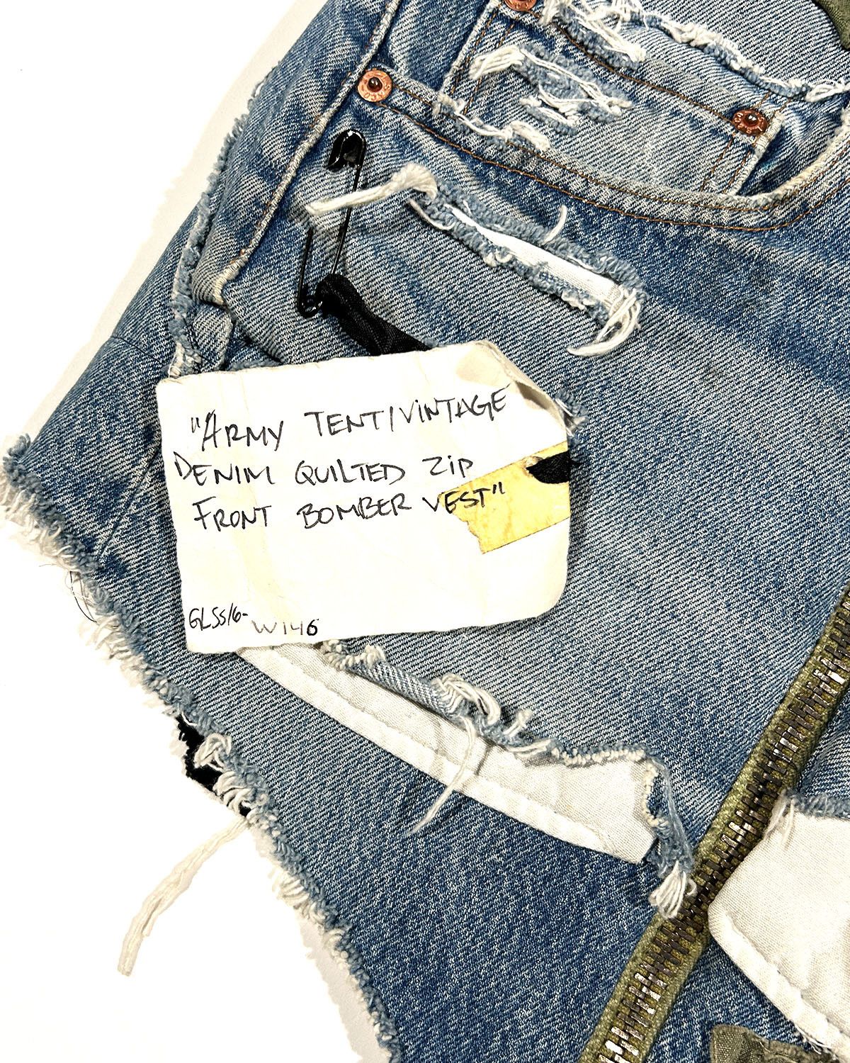 Greg Lauren GREG LAUREN WOMEN'S ARMY / DENIM SPLIT VEST Size S / US 4 / IT 40 - 5 Thumbnail