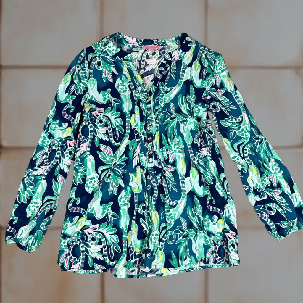 Lilly Pulitzer Lilly Pulitzer Harbour Island Tunic Womens Green Rayon XXS Size XXS / US 00 / IT 34 - 1 Thumbnail