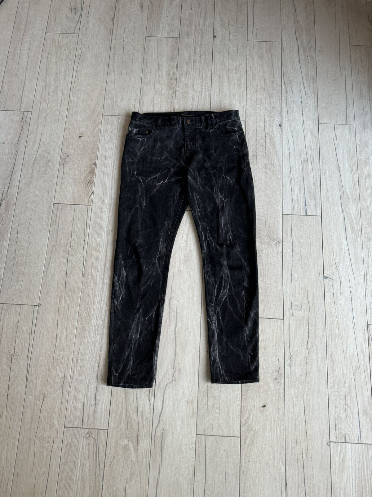 Saint Laurent Paris FW15 Saint Laurent Paris Hedi Slimane Era Marbled Denim Size US 34 / EU 50 - 1 Thumbnail