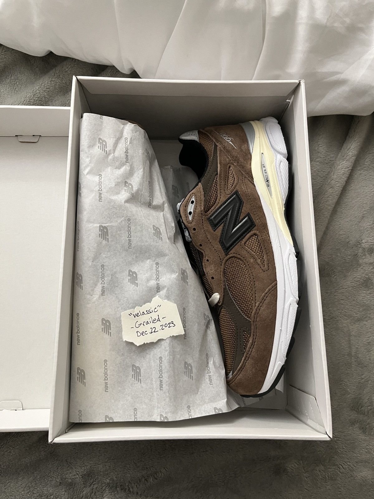 JJJJound × New Balance JJJJound New Balance 990v3 Montréal Brown Size US 10.5 / EU 43-44 - 4 Thumbnail
