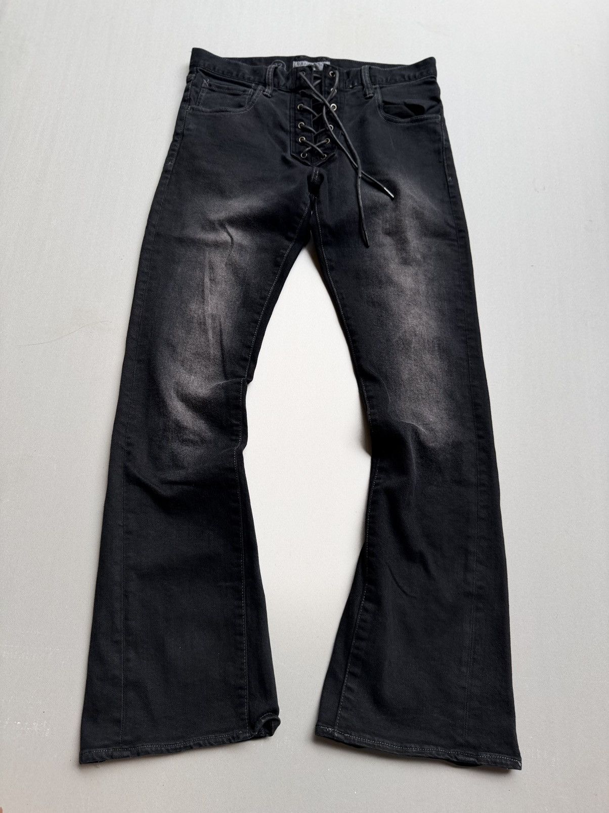 Japanese Brand Vanquish lace up flare jeans Size US 28 / EU 44 - 1 Thumbnail