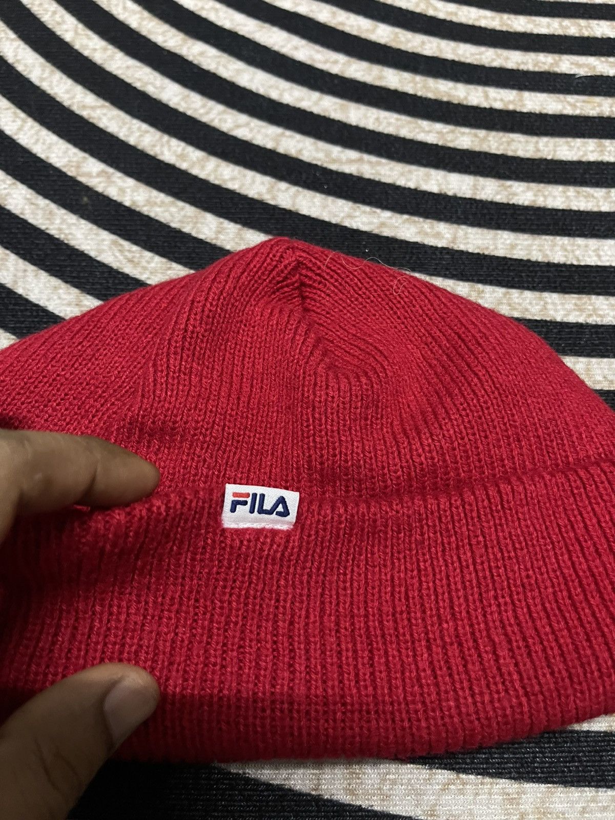 Fila 90s FILA EMBROIDERED BEANIE HAT Size ONE SIZE - 3 Thumbnail