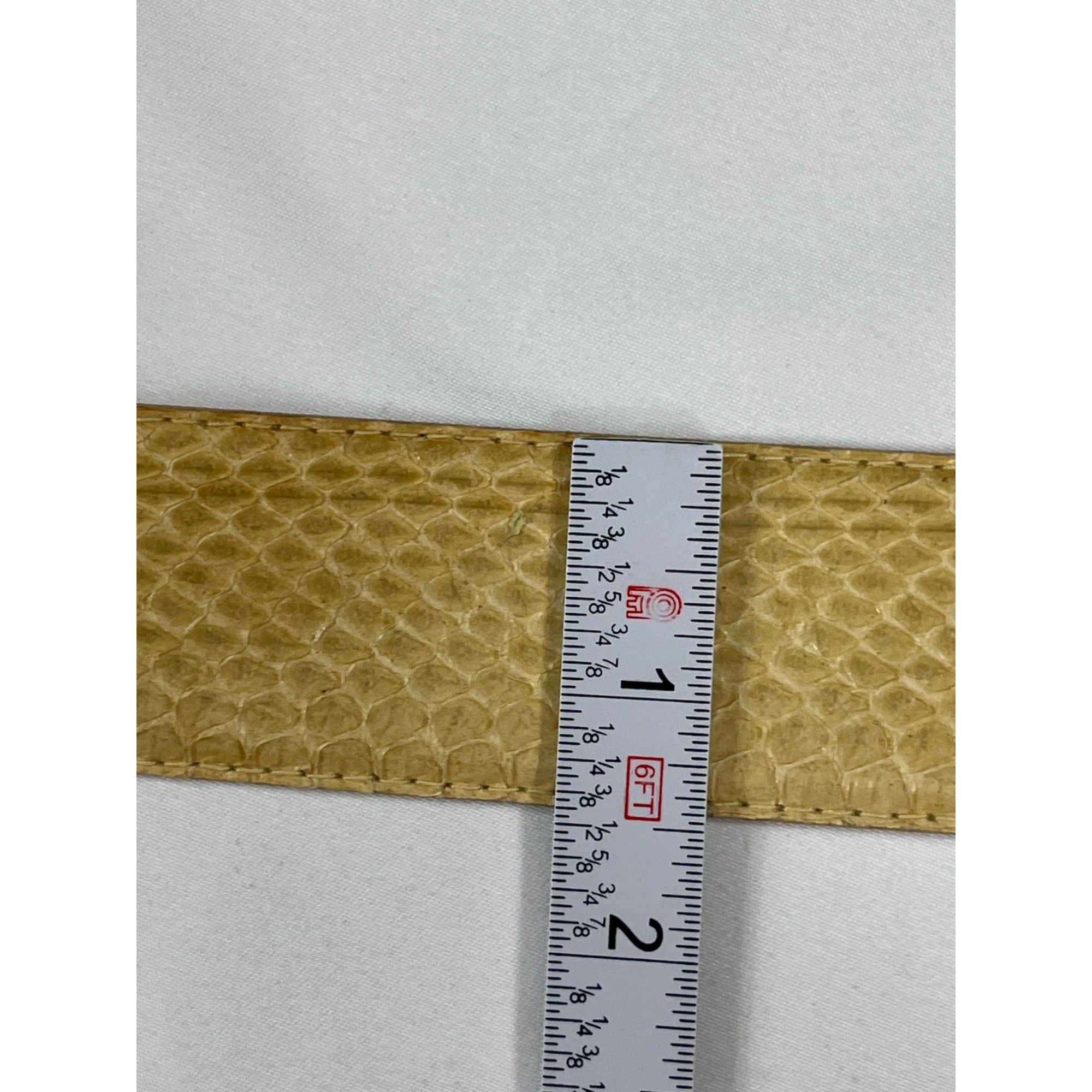 Designer Dame Belt And Bag SKU 7929 Elegant Beige Snake Embossed Leat Size ONE SIZE - 4 Thumbnail