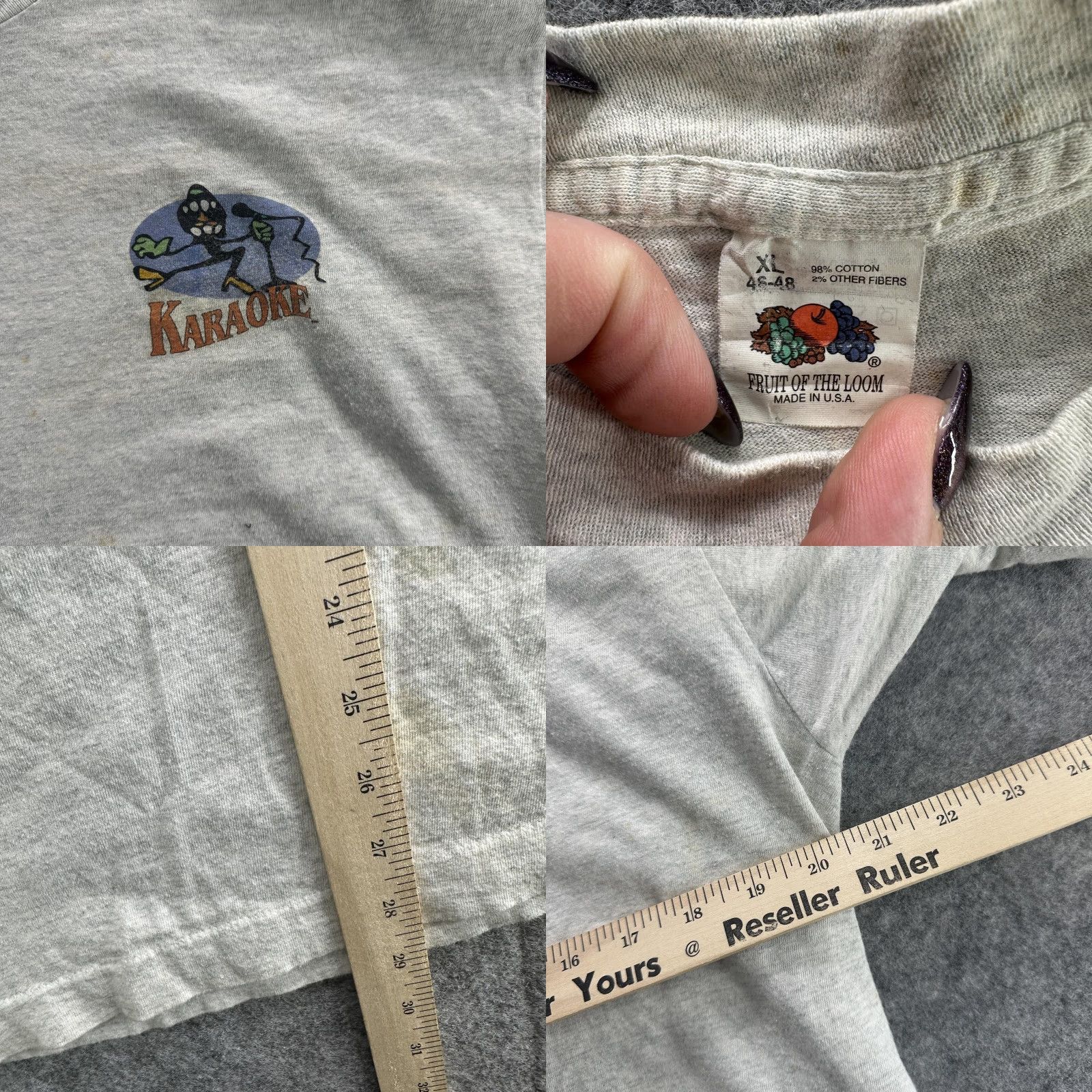 Fruit Of The Loom VINTAGE Fruit of the Loom T-Shirt Men XL Music Karaoke 90s Graphic Short Sleeve Made USA Size US XL / EU 56 / 4 - 8 Thumbnail