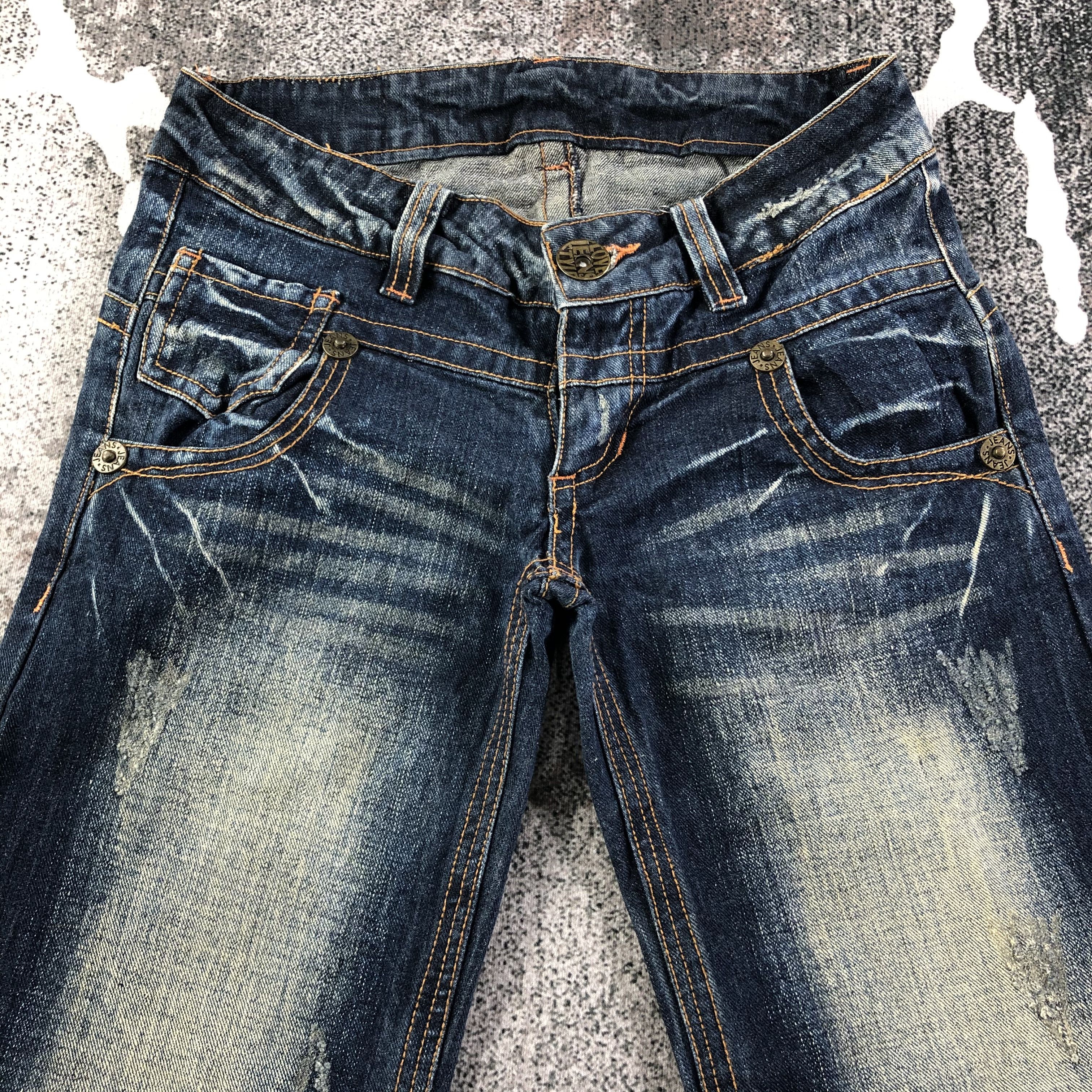Japanese Brand Sky Bomber Jeans Faded Blue Flare Denim KJ1556 Size 29" - 3 Thumbnail
