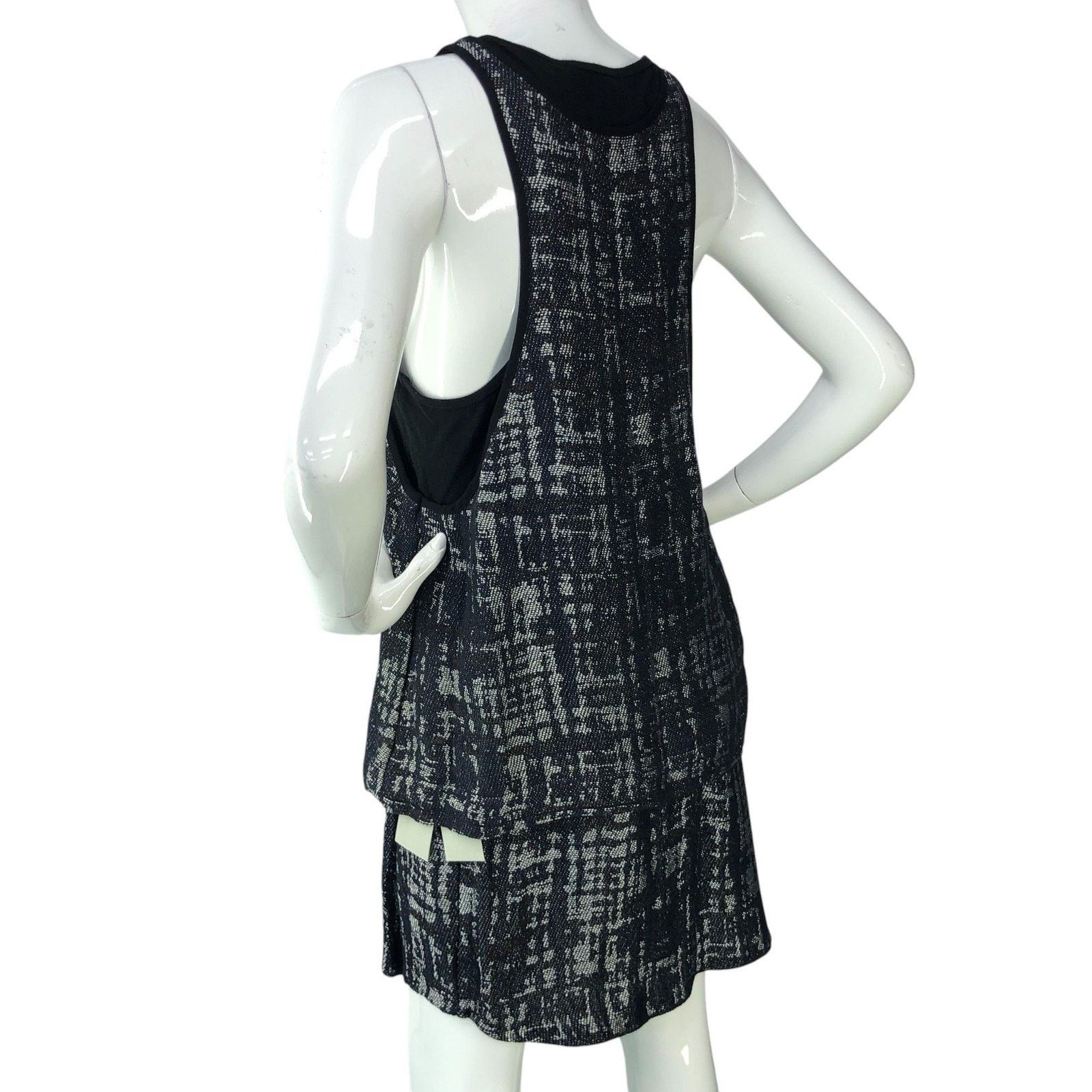 A.L.C. A.L.C. Skirt Set Tank Top L 10 Black White Sleeveless Linen Size 32" / US 10 / IT 46 - 6 Thumbnail