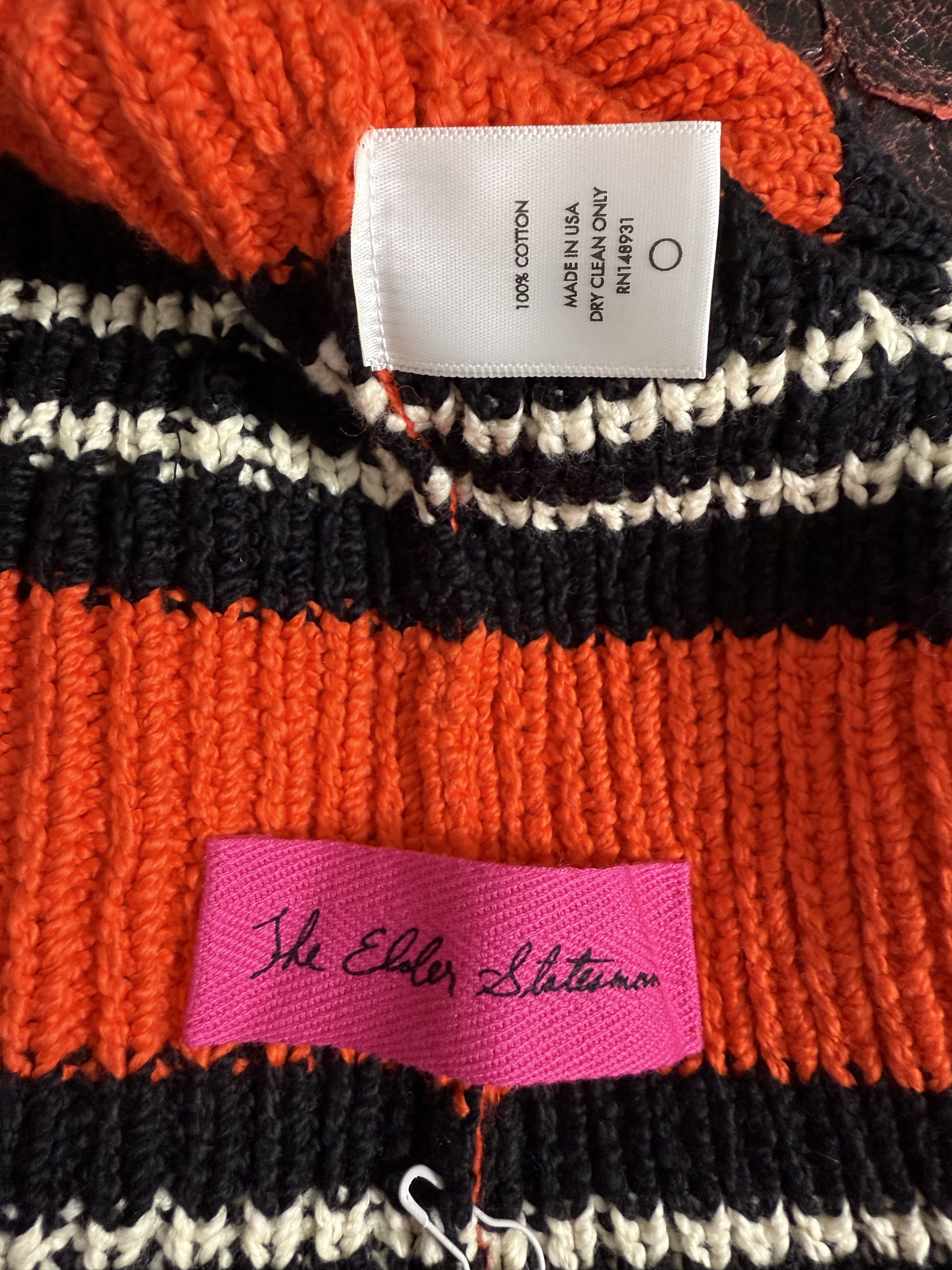 The Elder Statesman $495 The Elder Statesman Nora Striped Ribbed Cotton Beanie Size ONE SIZE - 6 Thumbnail