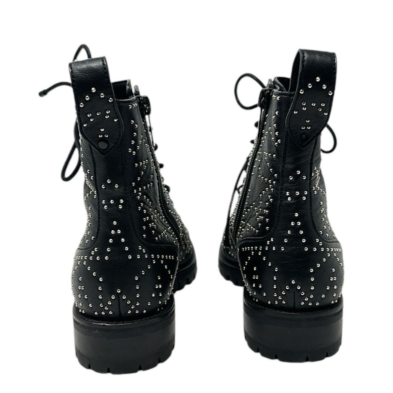 Jimmy Choo Jimmy Choo Cruz Leather Star Studded Combat Boots Black 37.5 Size US 7.5 / IT 37.5 - 6 Thumbnail