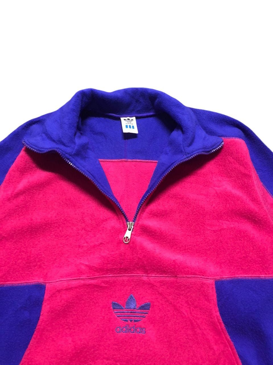 Adidas × Descente × Vintage Vintage 90s Adidas Fleece Sweater Half Zipper Center Logo Size US M / EU 48-50 / 2 - 3 Thumbnail