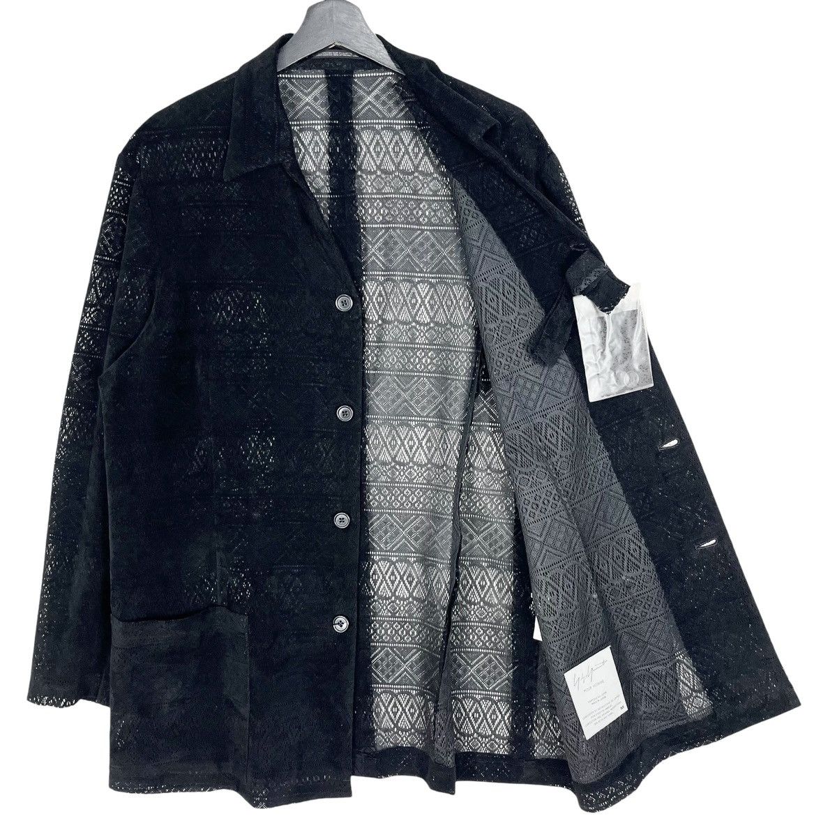 Designer × Yohji Yamamoto Yohji Yamamoto Pour Homme See Through Lace Jacket Size US M / EU 48-50 / 2 - 6 Thumbnail