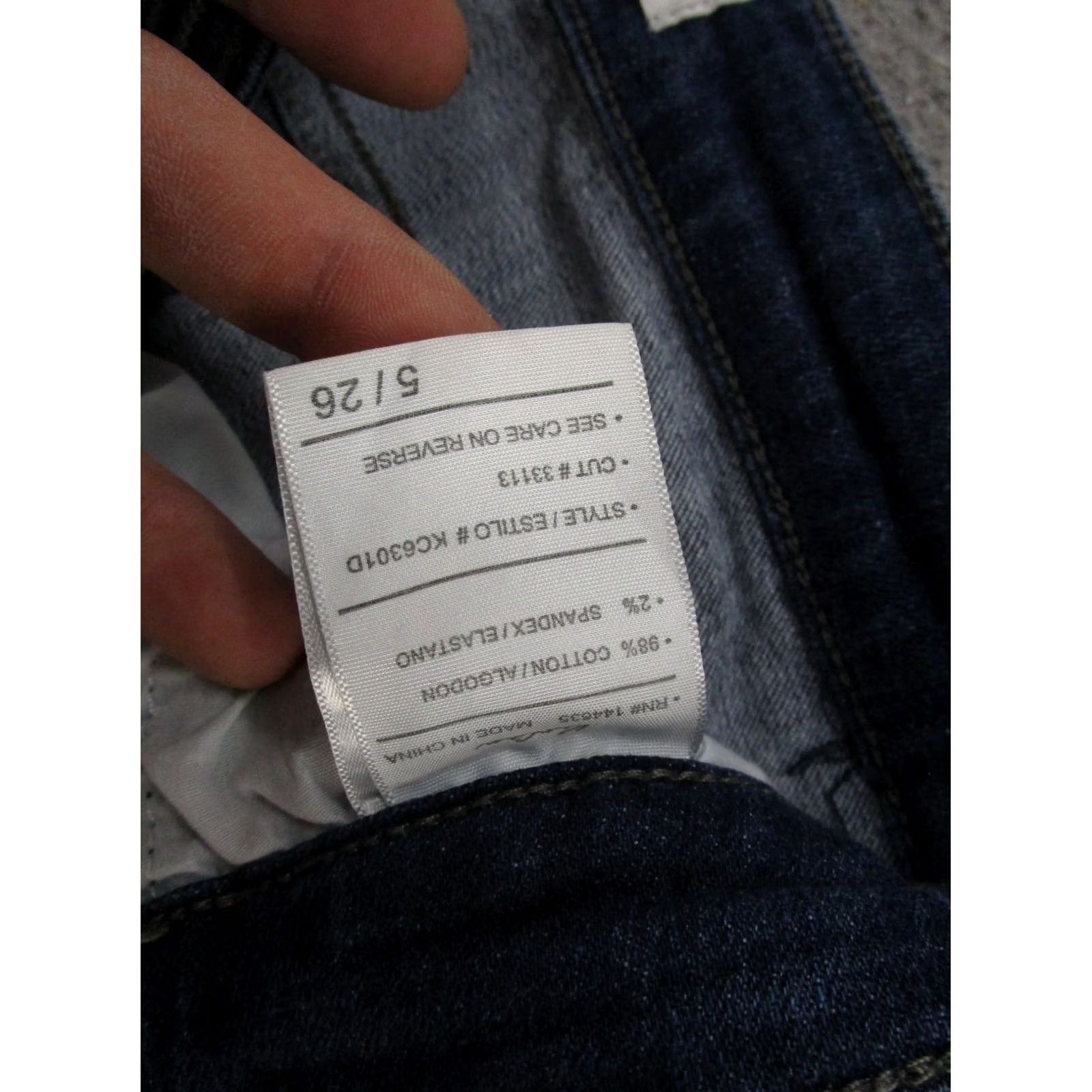 Vintage Kancan Jeans Womens Size 26/5 Button Fly Blue Distressed Denim Stretch Skinny Regular Jeans Size 26" / US 2 / IT 38 - 5 Thumbnail