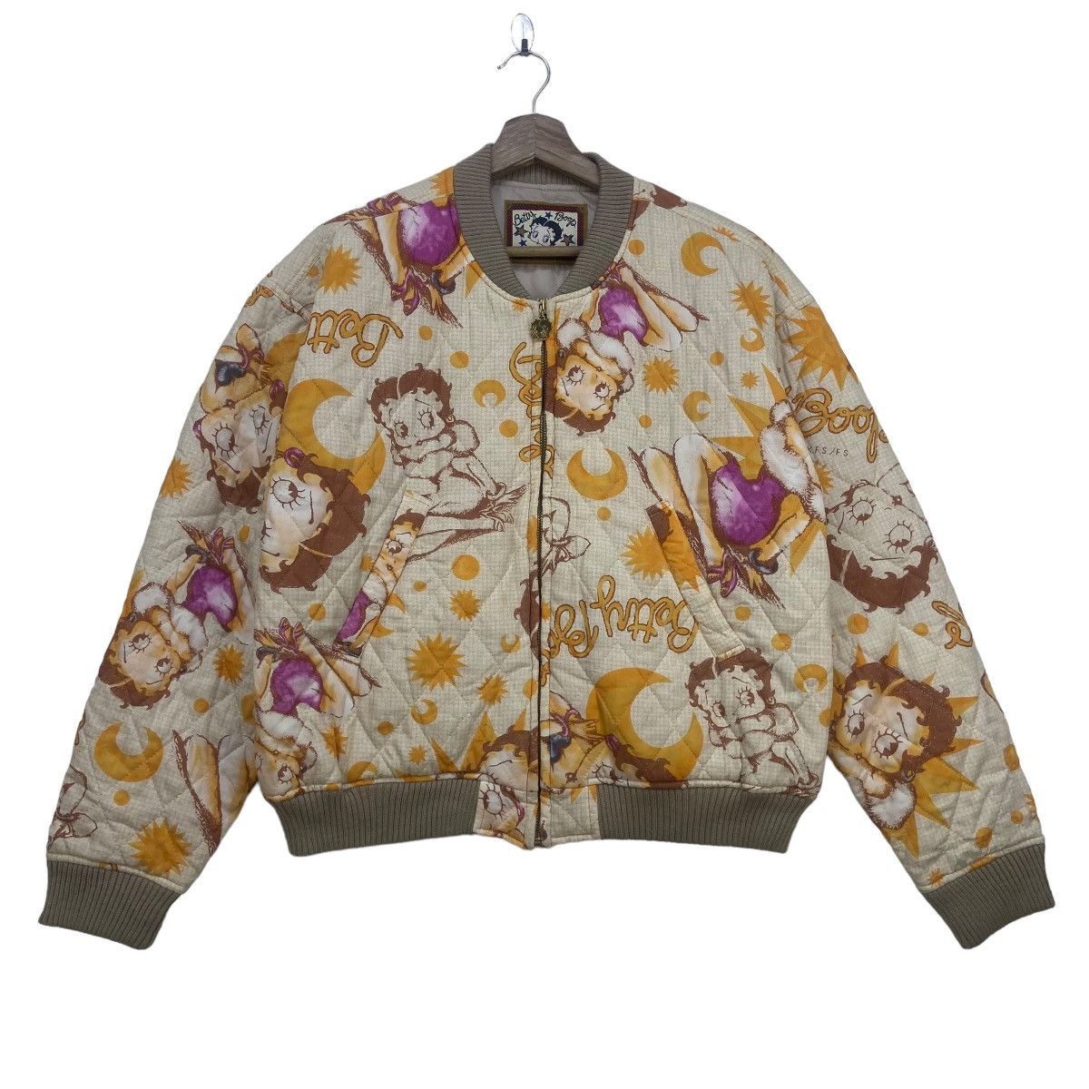 Cartoon Network Vintage Betty Boop Full Print Quilted Bomber Style Jacket Size L / US 10 / IT 46 - 1 Thumbnail