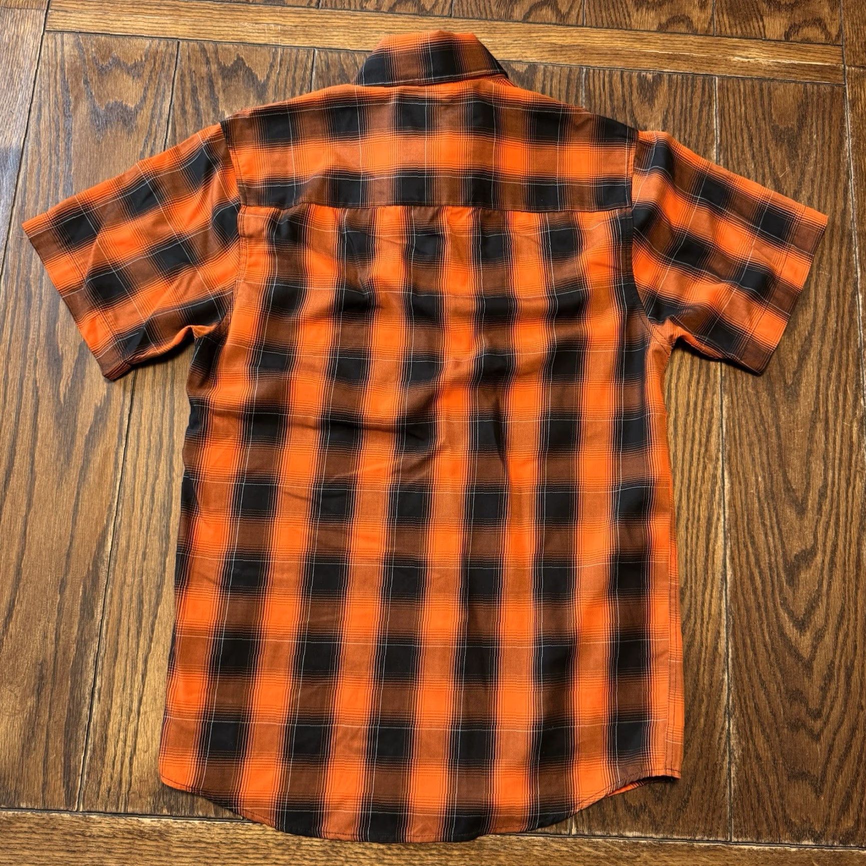 Vintage Dixxon Shirt Mens XS Orange The Trifecta Flannel Plaid Low Rider West Coast Shirt Casual Travel Workwear Pocket Button-Up Short Sleeve Size US XS / EU 42 / 0 - 7 Thumbnail