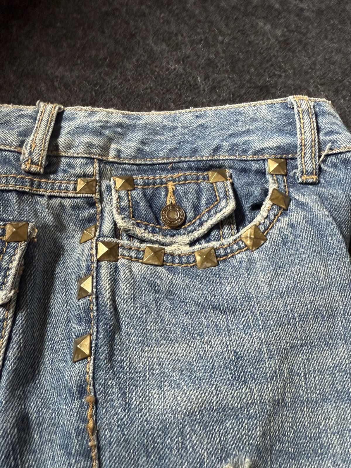 Hysteric Glamour × Japanese Brand Distressed Boro Studded Flare Jeans Japanese Brand Size US 28 / EU 44 - 6 Thumbnail