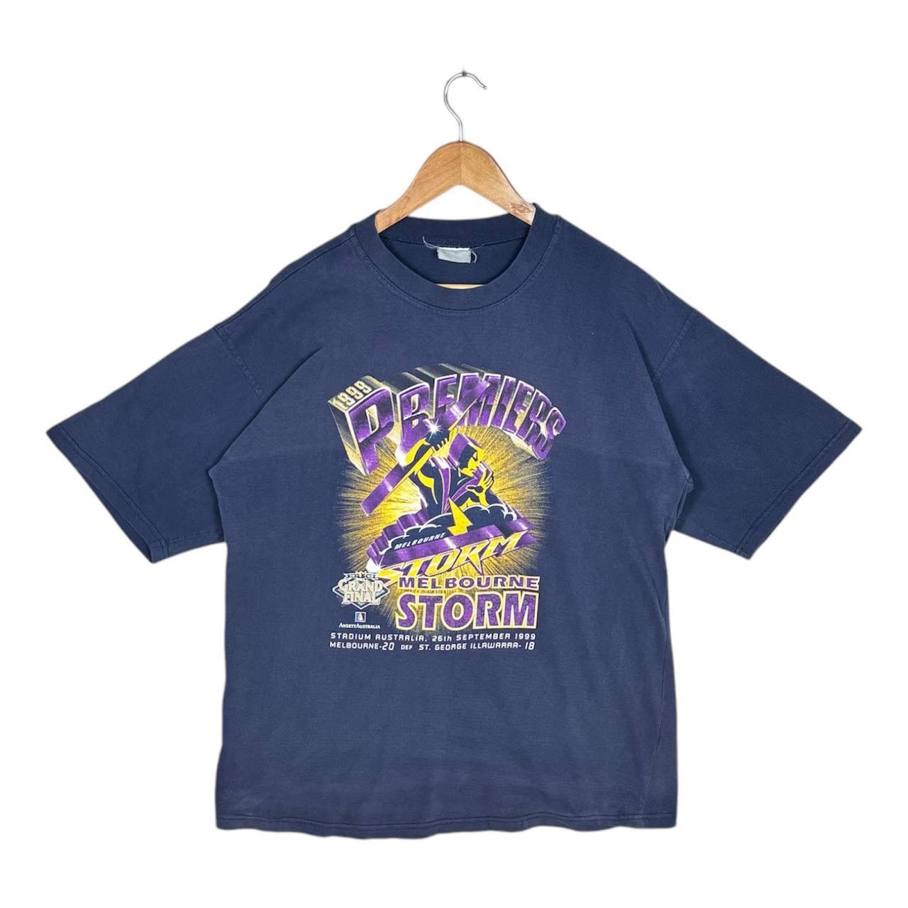 Vintage Vintage 1999 Melbourne Storm Grand Final NRL Rugby Tshirt Size US XL / EU 56 / 4 - 1 Thumbnail