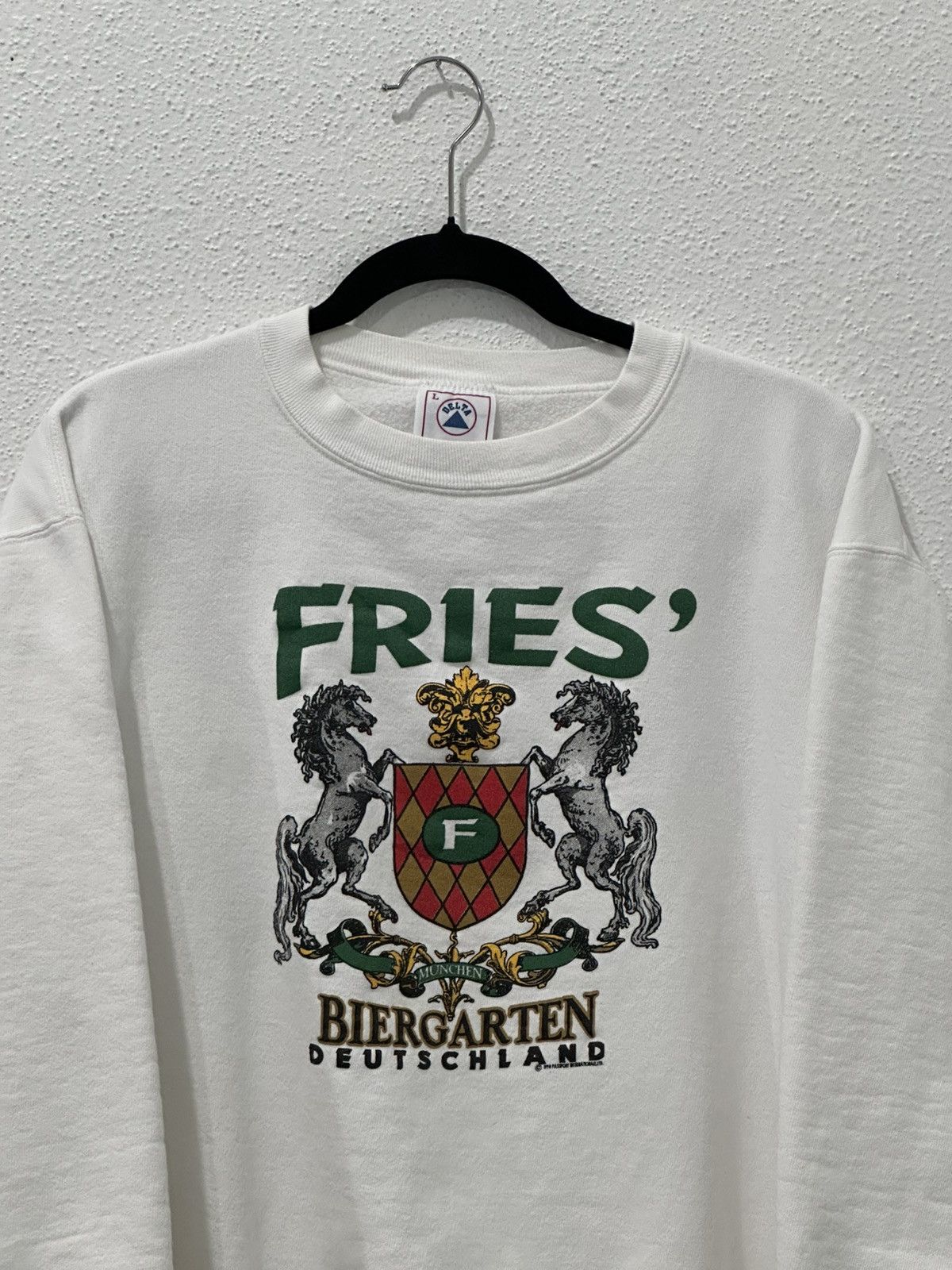 Delta Vintage 90s German Beer Crewneck Fries BiergartenDeutschland Size US L / EU 52-54 / 3 - 5 Thumbnail
