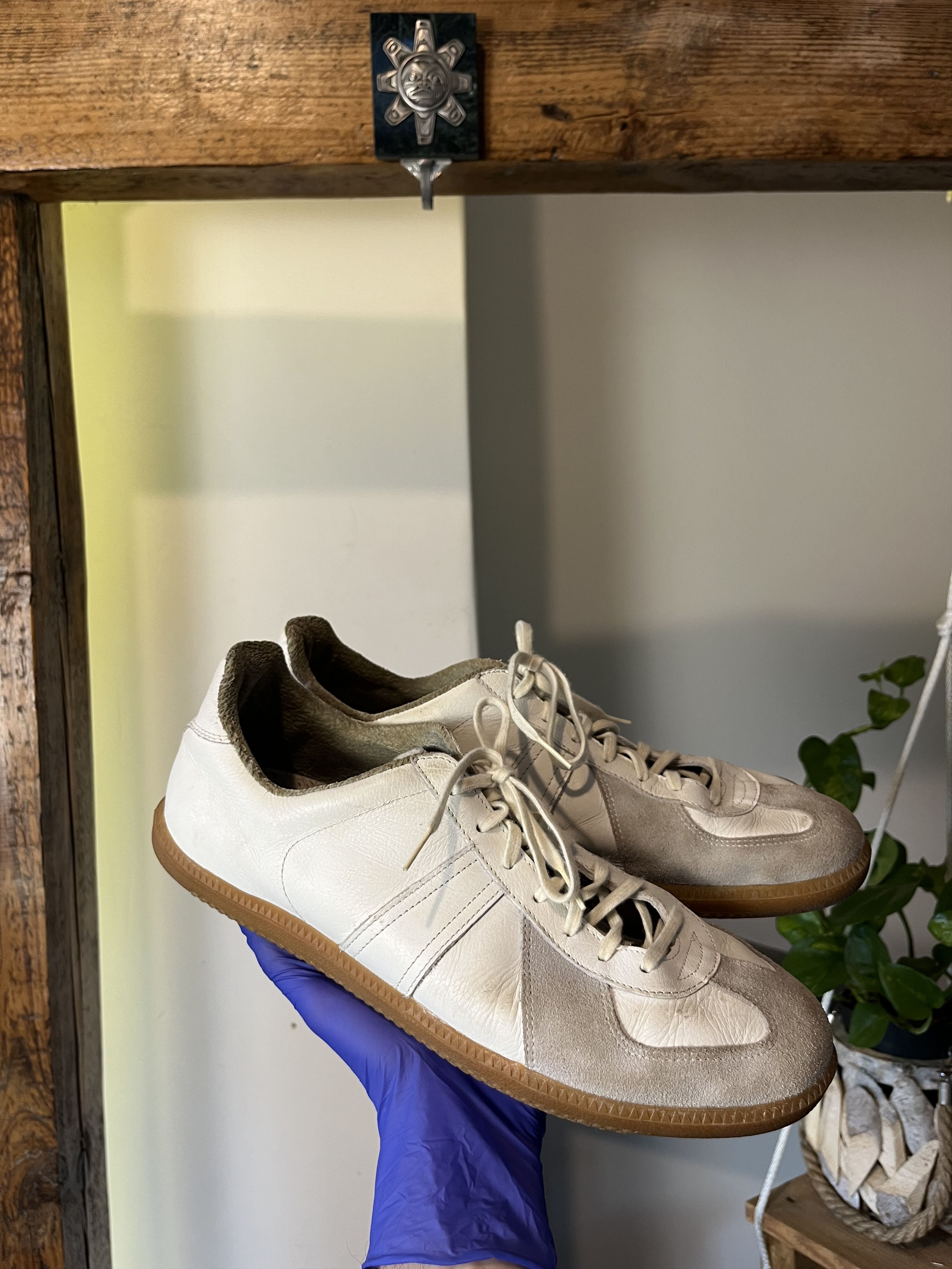 Bundeswehr x German Army Trainers Gat Bw Sport White Leather Shoes Vintage Maison Margiela (Size 10.5)