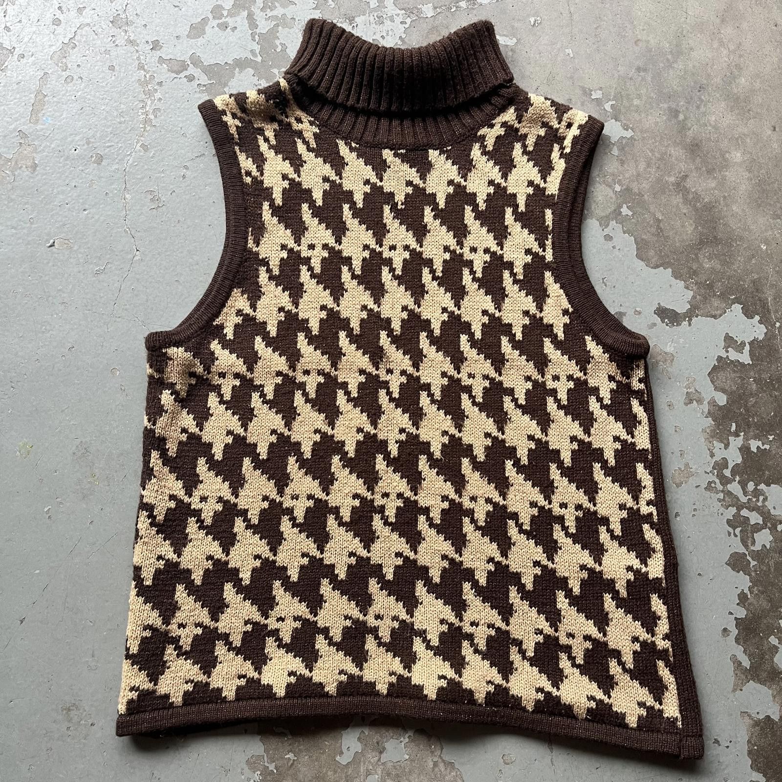 Vintage Vintage Unique 90s Chocolate Brown Glitter Knit Sweater Vest Size L / US 10 / IT 46 - 1 Thumbnail