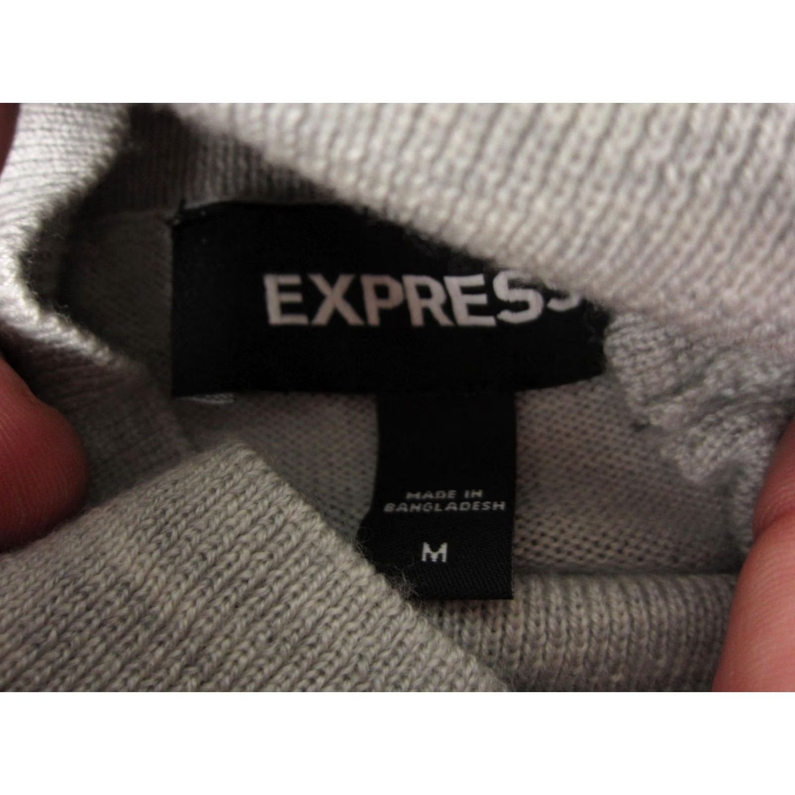 Express Express Sweater Women's Medium Gray 100% Wool Turtleneck Soft Knit Pullover Belted? Size M / US 6-8 / IT 42-44 - 6 Thumbnail