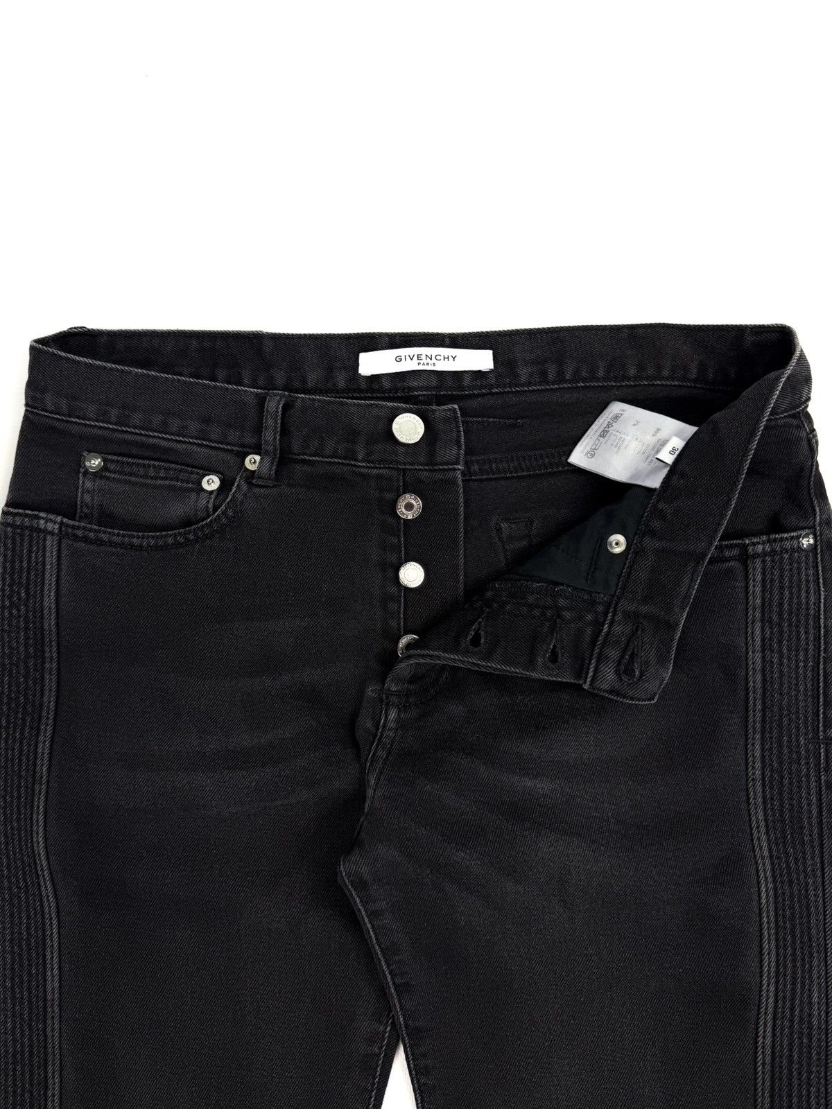 Givenchy Givenchy Zip Biker Black Jeans Washed Moto Archive Designer Size US 30 / EU 46 - 7 Thumbnail